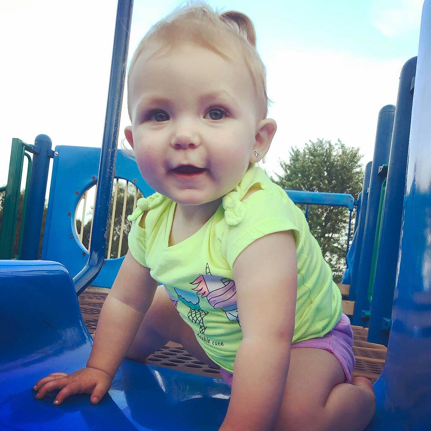 Pamela joined the competition — help win amazing prizes! baby, beauty, cheek, child, eye, face, facial_expression, fun, head, human_settlement, nose, person, play, playground, product, public_space, skin, sky, smile, summer