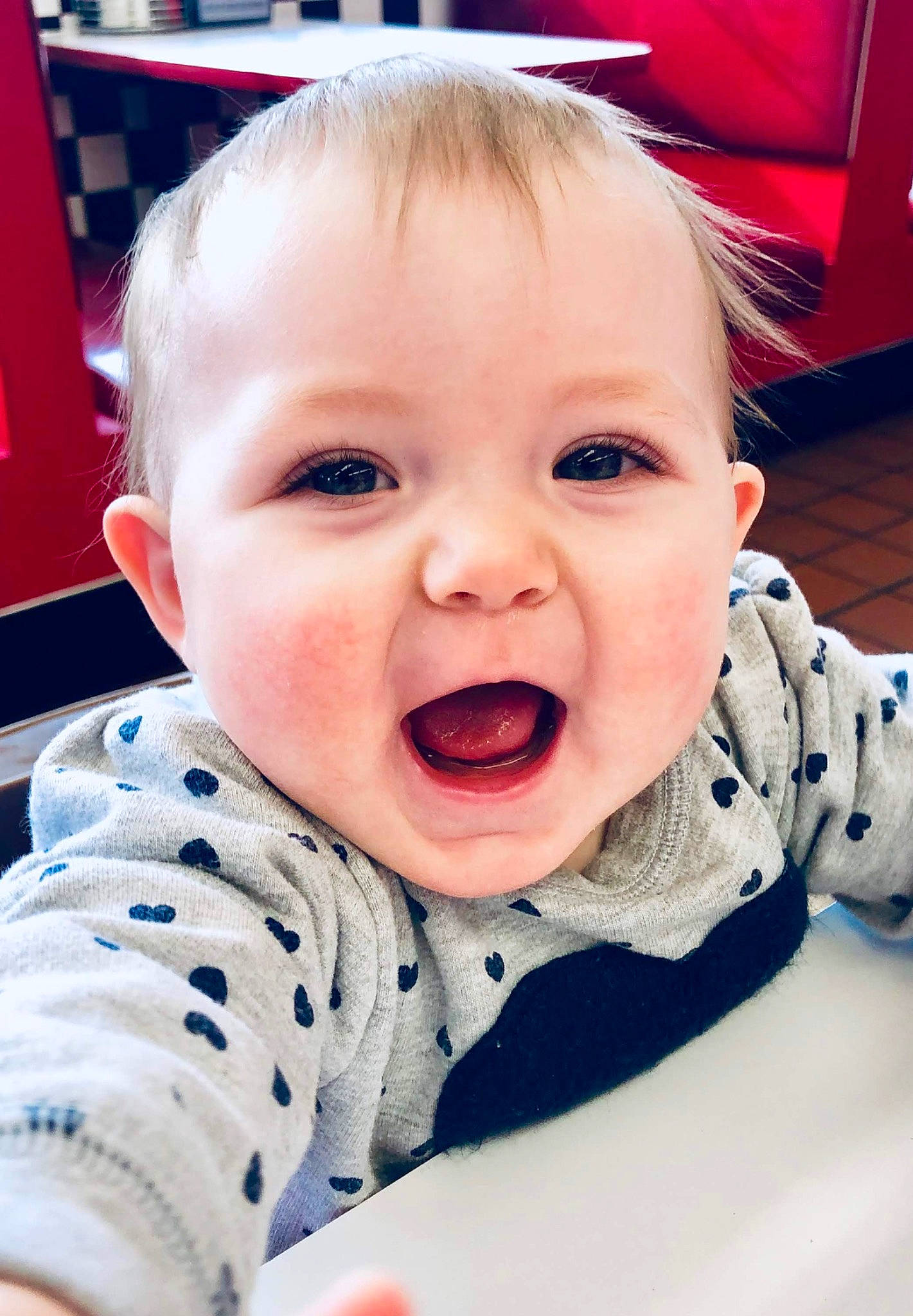 Pamela joined the competition — help win amazing prizes! baby, baby_laughing, baby_making_funny_faces, cheek, child, chin, eye, face, facial_expression, forehead, head, laugh, lip, mouth, nose, organ, person, skin, smile, toddler