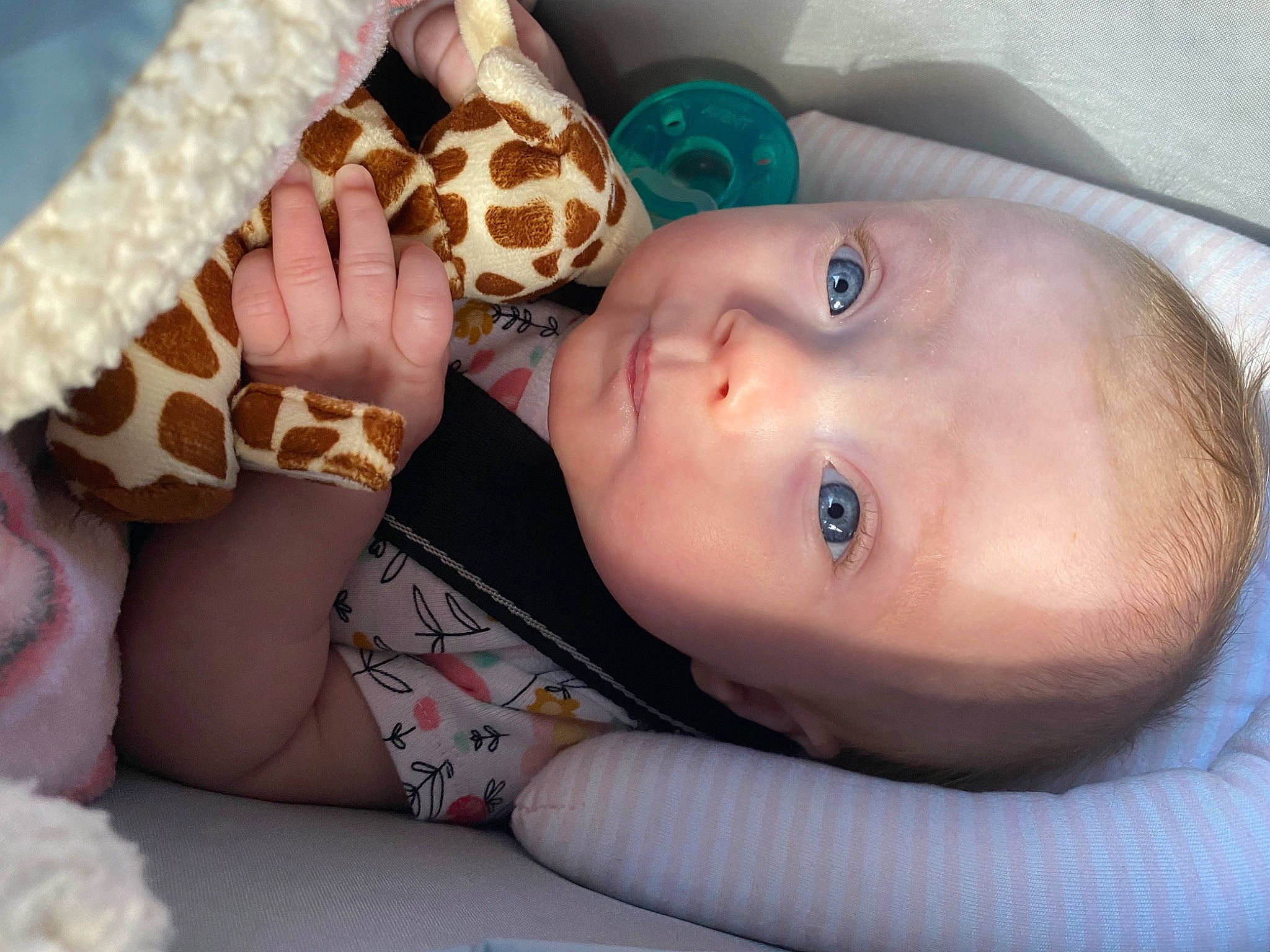 Kinslee joined the competition — help win amazing prizes! baby, baby_toddler_clothing, beauty, cheek, child, close_up, comfort, fun, happy, human_leg, iris, linens, nail, nose, pattern, person, sitting, skin, textile, toddler