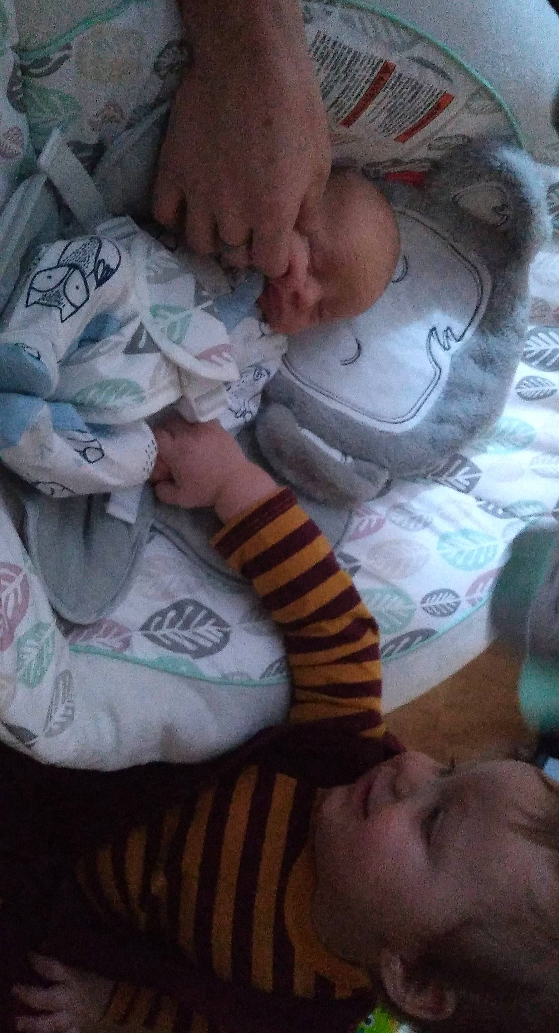 Michael is registered to the contest to win money with this photo: baby, baby_products, baby_safety, baby_sleeping, baby_toddler_clothing, bed, bedding, cheek, child, comfort, finger, infant_bed, linens, mammal, mouth, pattern, person, skin, textile, toddler