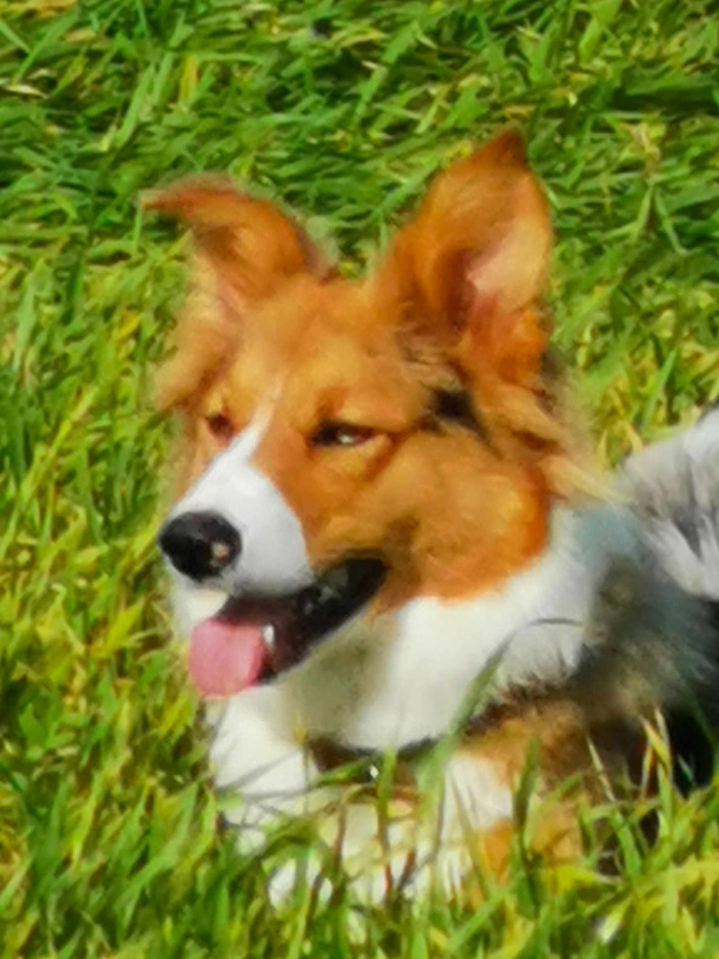 Vicky a rejoint le concours — aidez-le/la à gagner de superbes lots ! dog, grass, outdoor, tongue, happy, pet, animal, nature, canine, ears, fur, tongue_out, playful, summer, daytime, closeup, muzzle, snout, green, field