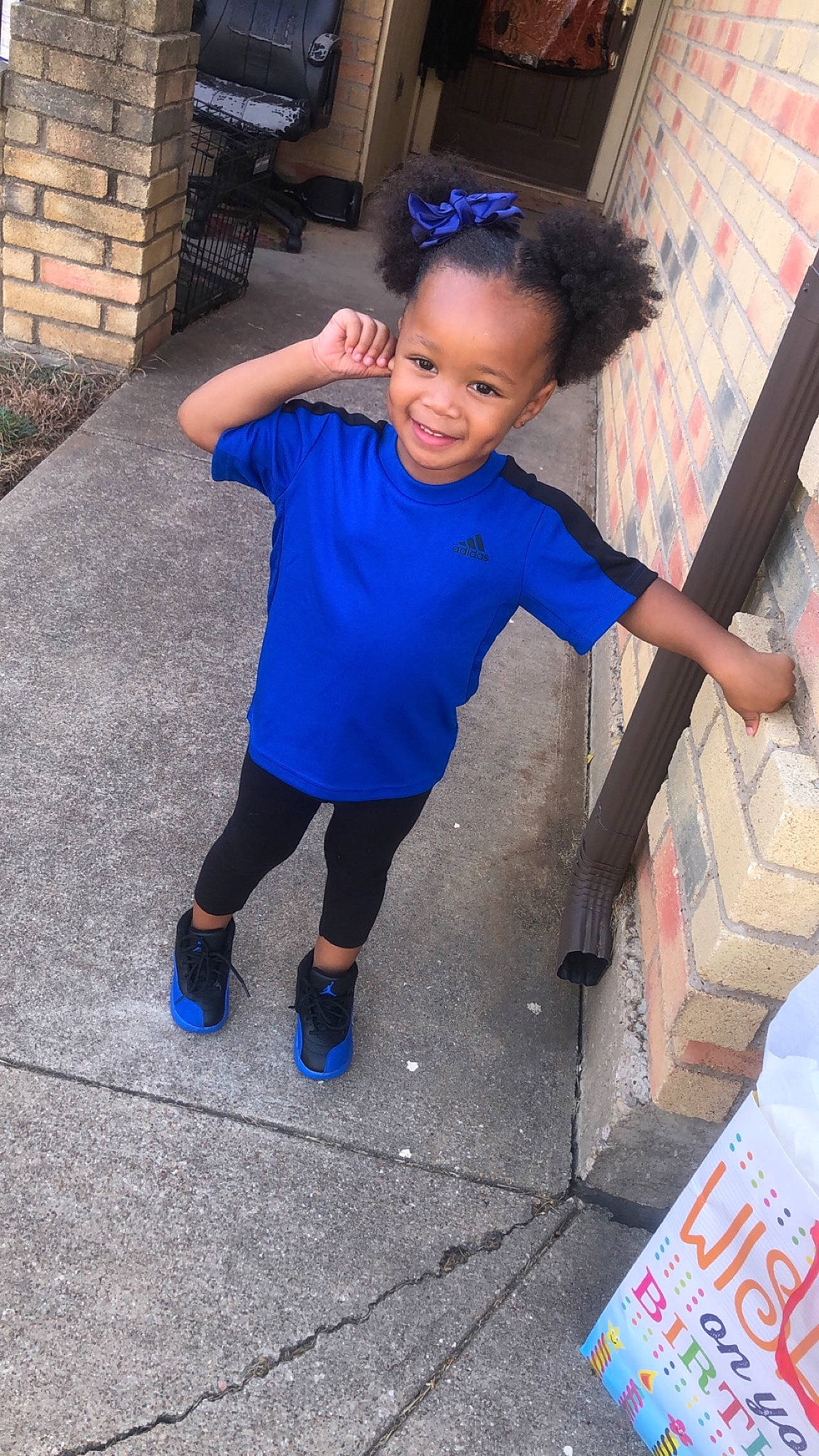 Jewell joined the competition — help win amazing prizes! blue, child, electric_blue, footwear, joy, person, play, shoe, smile, t_shirt, toddler, vacation