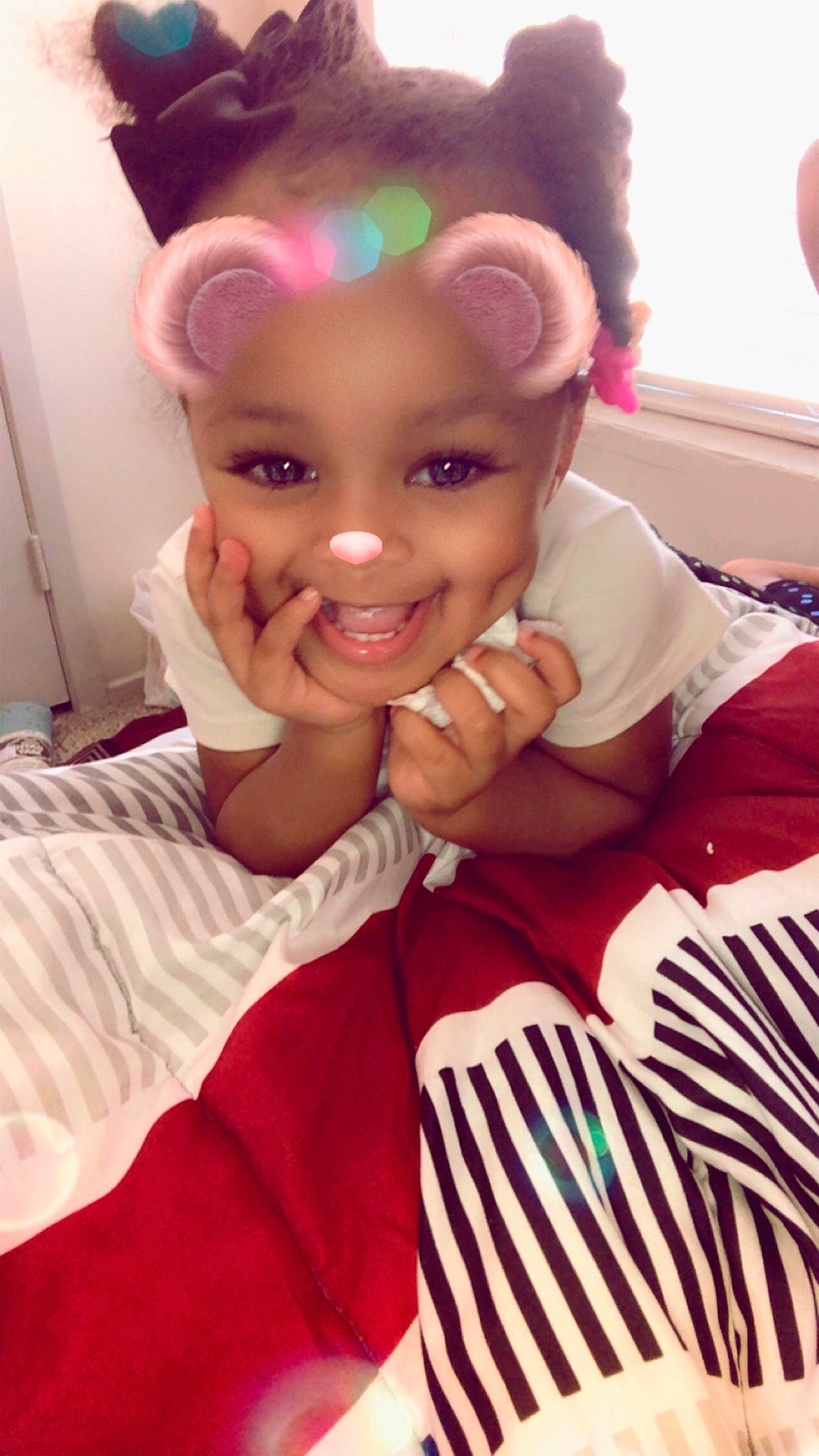 Jewell joined the competition — help win amazing prizes! baby, cheek, child, ear, eye, face, finger, forehead, fun, head, joy, nose, person, photography, pink, play, selfie, skin, smile, toddler