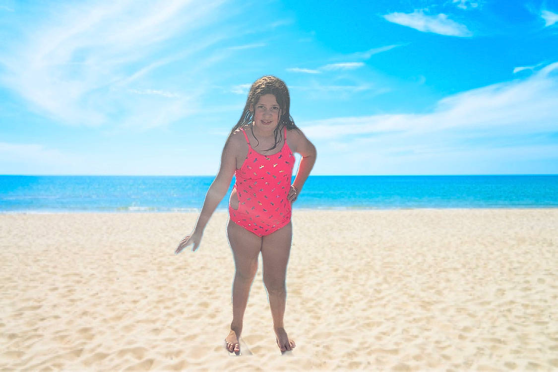 Jaylynn joined the competition — help win amazing prizes! beach, bikini, coast, coastal_and_oceanic_landforms, fun, horizon, joy, leg, leisure, ocean, people_on_beach, person, photography, pink, sand, sea, shore, sky, summer, swimwear