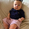 Julian joined the competition — help win amazing prizes! baby, child, infant, portrait, sitting, armchair, furniture, sunglasses, navy_shirt, striped_shorts, clothing, barefoot, feet, hands, face, serious_expression, indoor, upholstery, fashion, photography