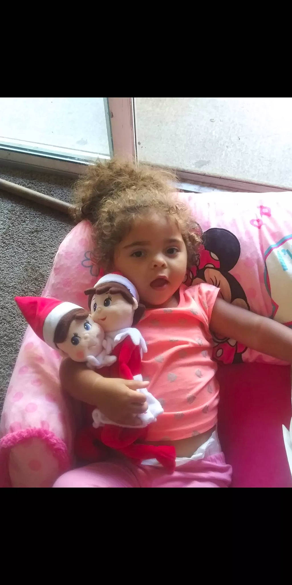 Meyah is registered to the contest to win money with this photo: baby, child, companion_dog, event, fun, fur, gesture, happy, leisure, love, magenta, person, pink, play, selfie, skin, stuffed_toy, teddy_bear, toddler, toy