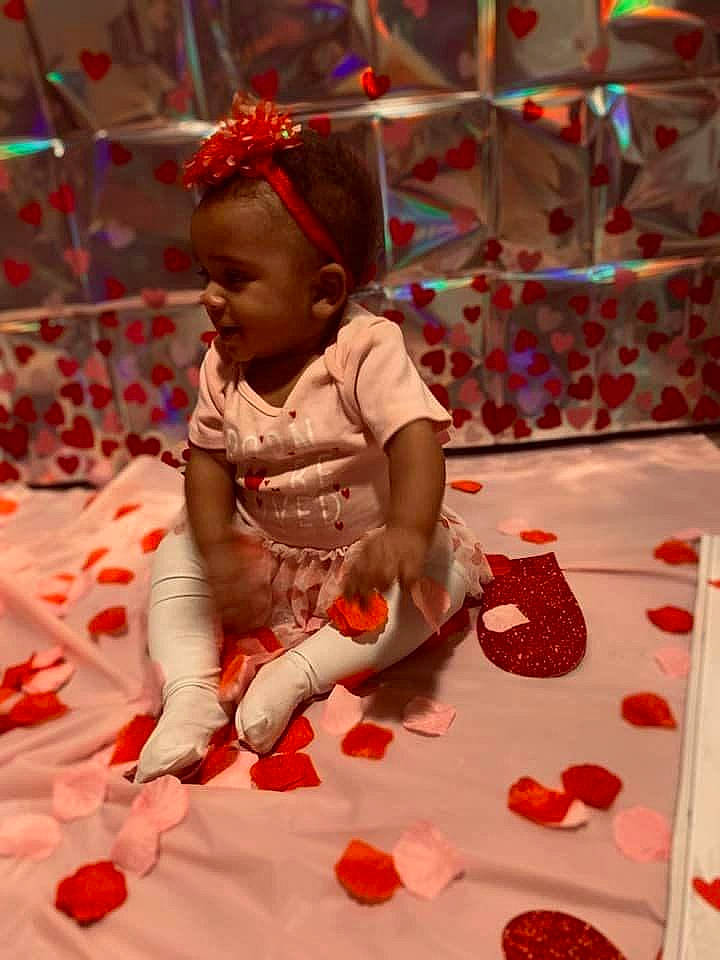 Kahlia joined the competition — help win amazing prizes! baby, baby_toddler_clothing, child, dress, entertainment, event, flooring, fun, happy, leisure, magenta, party, party_supply, pattern, peach, person, petal, pink, recreation, room