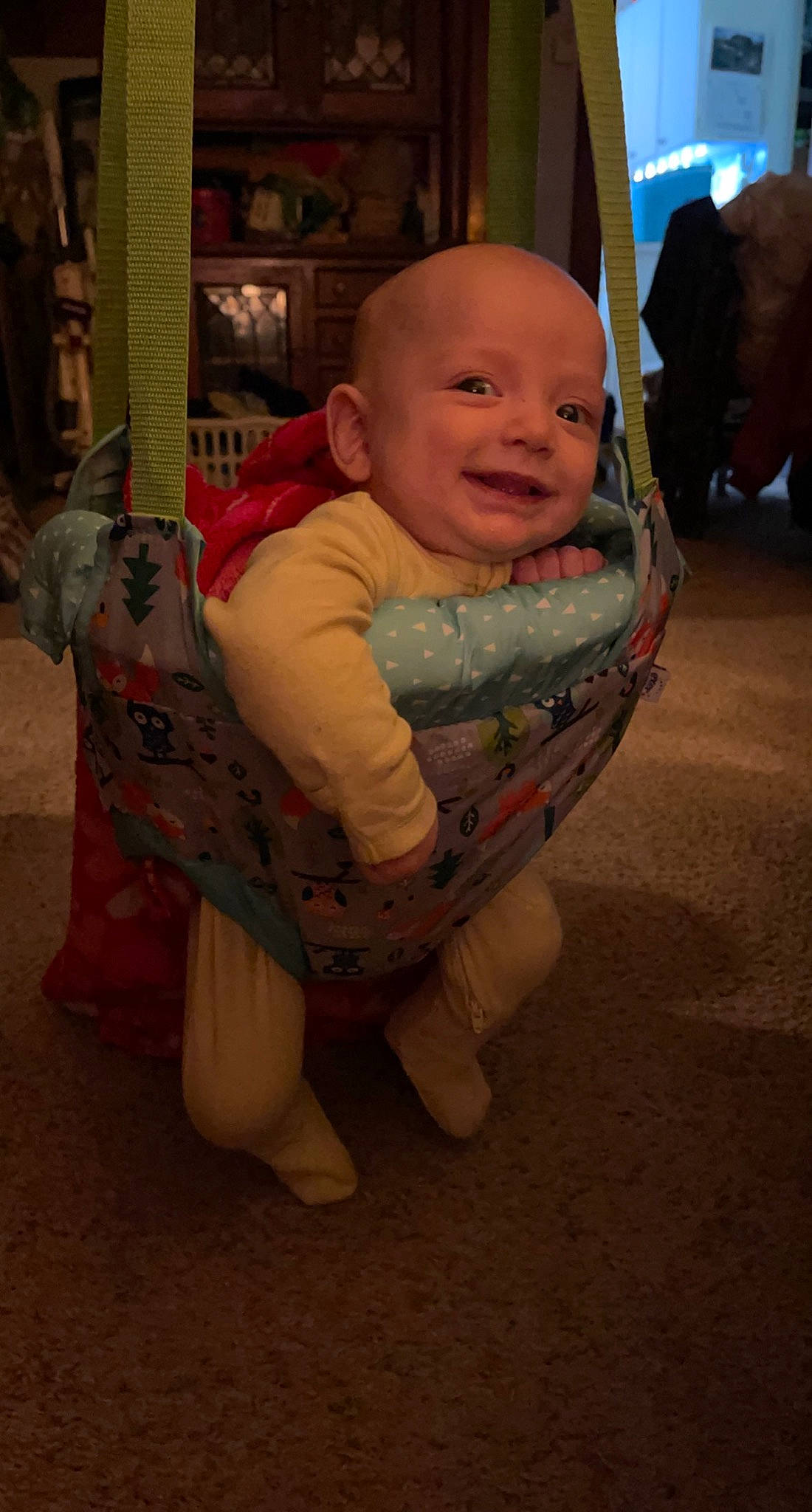 Braxton joined the competition — help win amazing prizes! baby, baby_products, baby_toddler_clothing, cheek, child, comfort, eye, flooring, fun, fur, head, iris, joy, person, room, sitting, skin, sleeve, smile, toddler