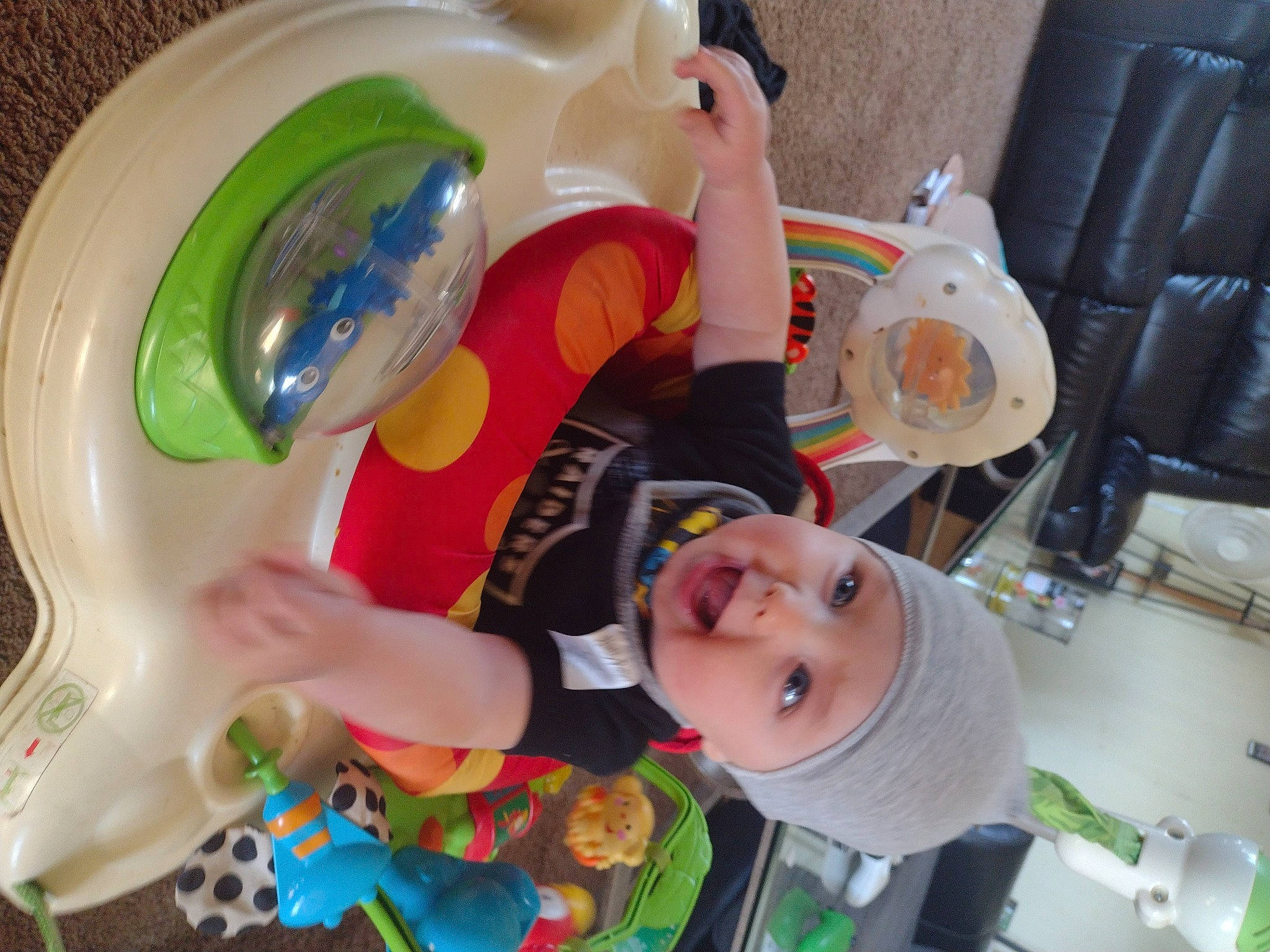 Jordin joined the competition — help win amazing prizes! baby, baby_products, baby_toddler_clothing, baby_toys, chair, child, circle, drinkware, fun, hat, headwear, party_supply, person, plastic, plastic_bottle, play, room, smile, tableware, toddler