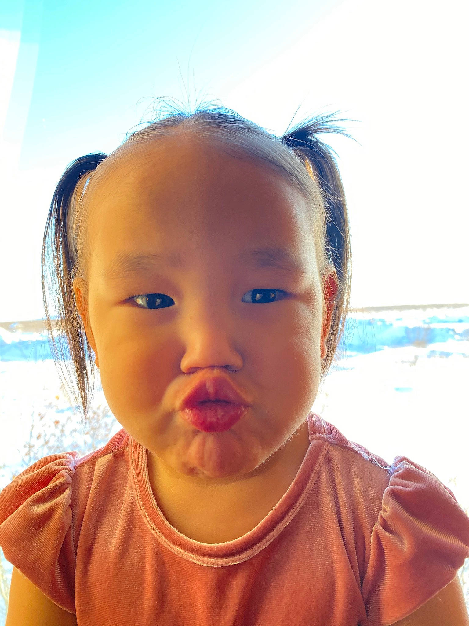 Jazelle is registered to the contest to win money with this photo: baby, cheek, child, chin, close_up, ear, eye, eyebrow, face, forehead, head, lip, mouth, neck, nose, person, skin, smile, toddler, vacation