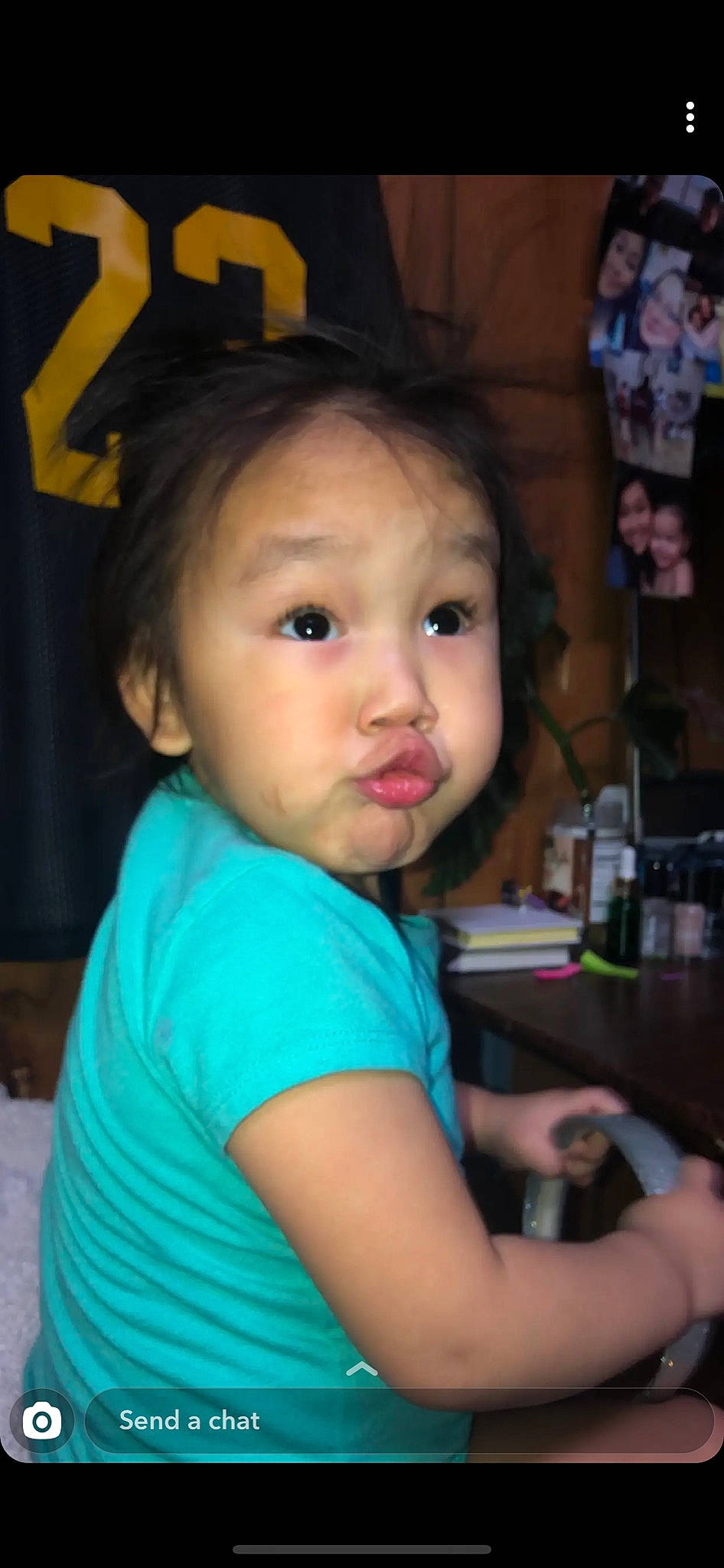 Jazelle joined the competition — help win amazing prizes! baby, black_hair, blurred, cheek, child, chin, face, forehead, head, nose, person, skin, smile, surprise, toddler, under_exposed