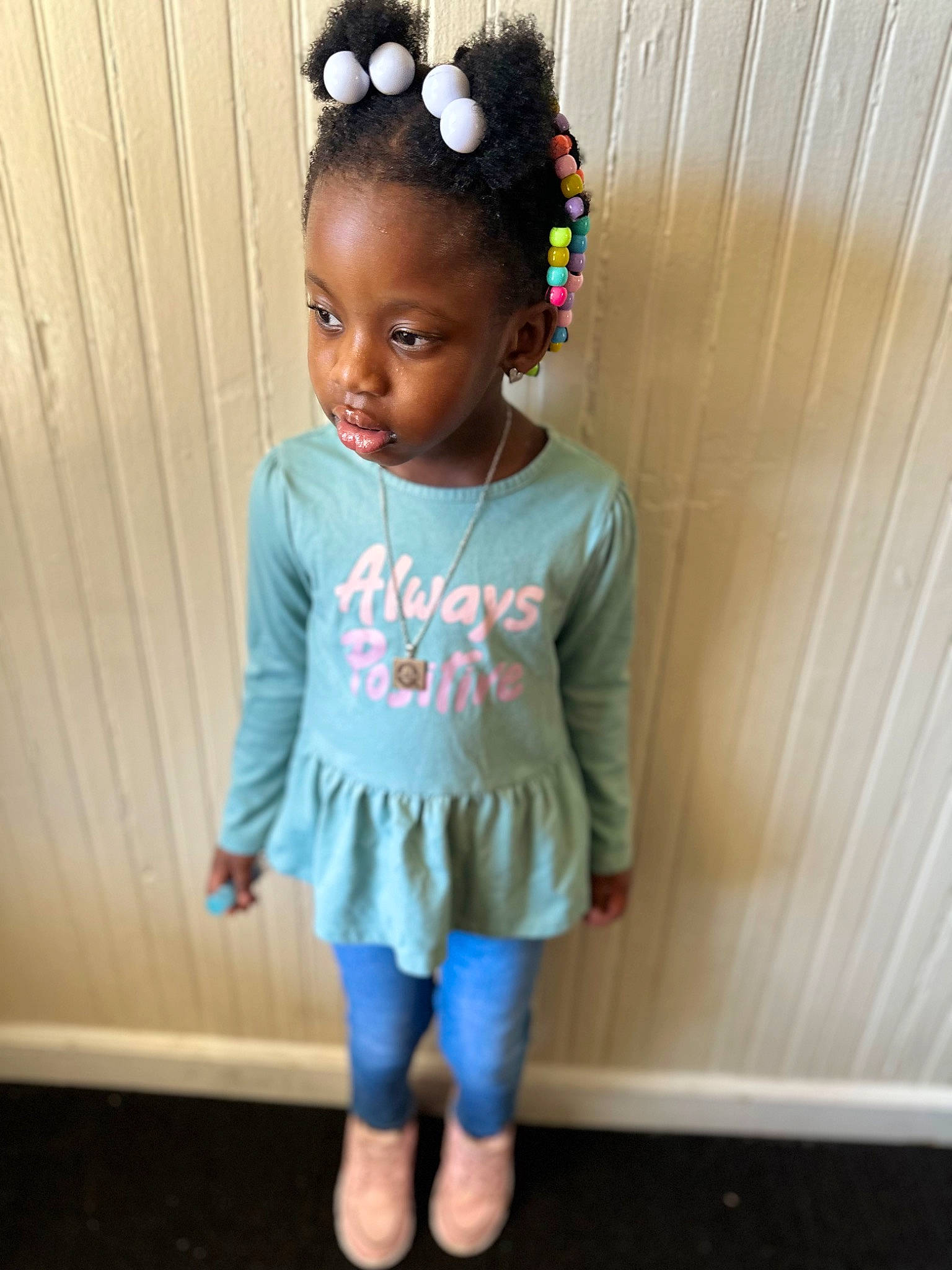 Jhaquilla is registered to the contest to win money with this photo: baby_toddler_clothing, child, day_dress, denim, electric_blue, fashion_accessory, fashion_design, hair, happy, head, headband, jewellery, magenta, outerwear, pattern, person, sleeve, sportswear, t_shirt, toddler