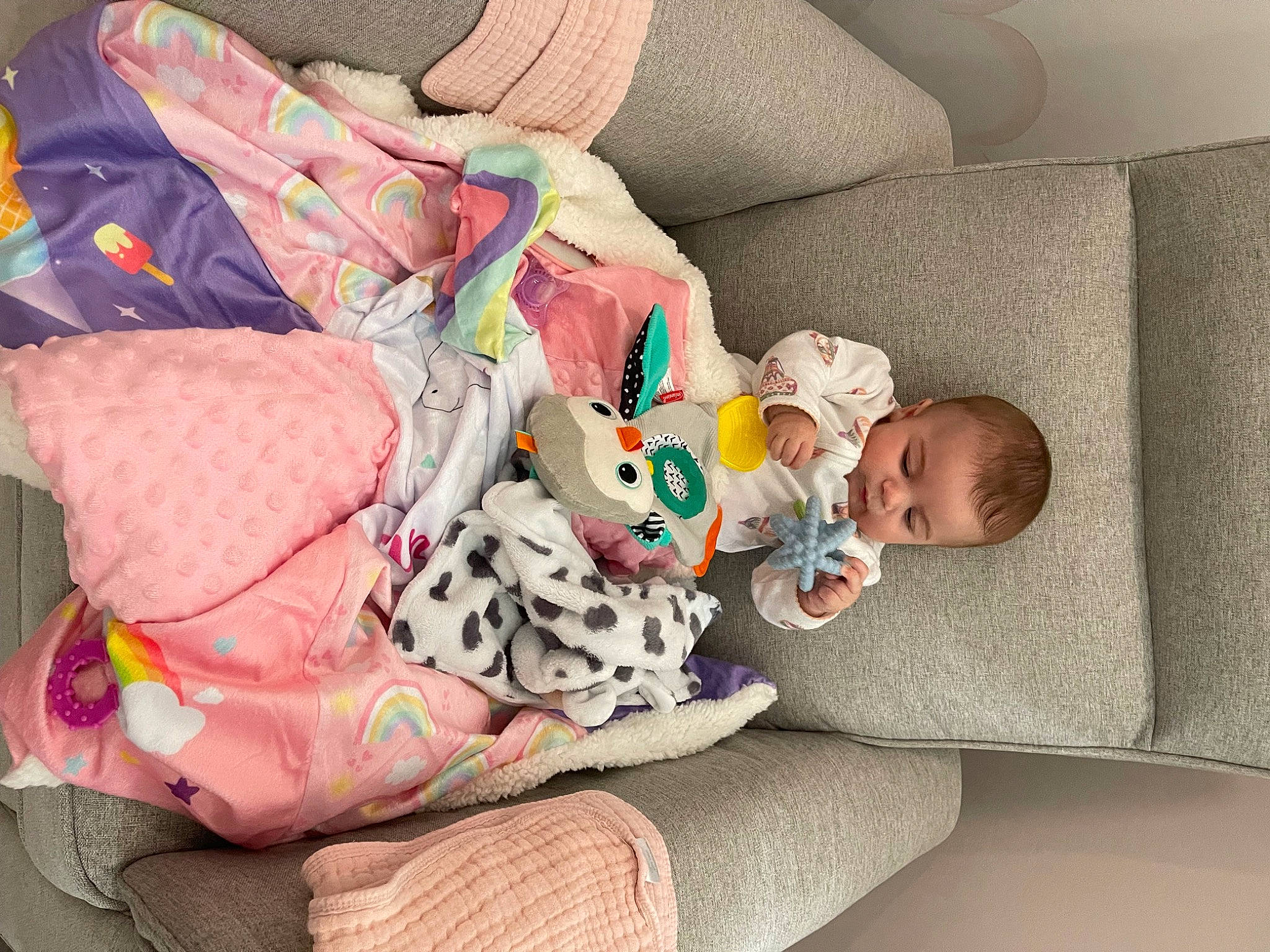 Aliyah is registered to the contest to win money with this photo: baby, baby_products, baby_sleeping, baby_toddler_clothing, bedtime, carmine, child, comfort, couch, linens, nap, pattern, person, room, sitting, sleep, toddler