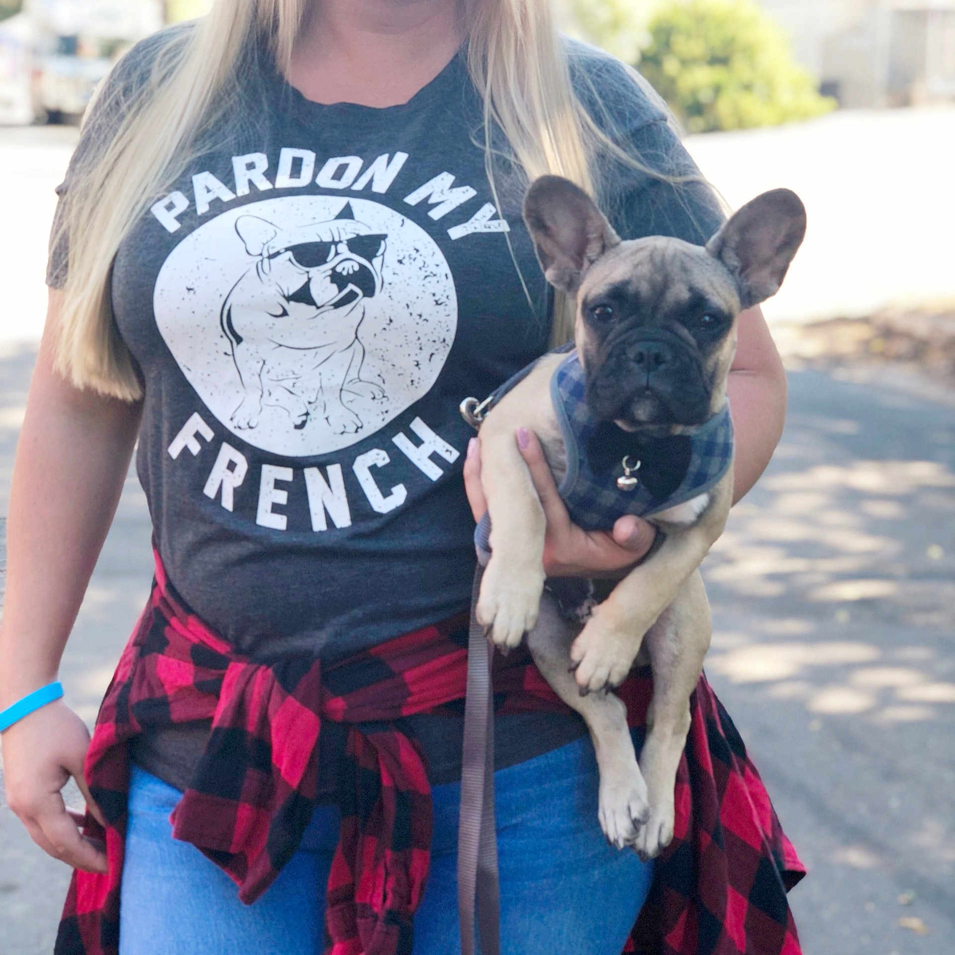 Moe joined the competition — help win amazing prizes! canidae, carnivore, companion_dog, costume, dog, dog_breed, dog_walking, dress, fawn, french_bulldog, non_sporting_group, police_dog, shirt, snout, t_shirt, top