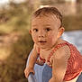 toddler, child, swimsuit, wet_hair, blue_tub, outdoor, summer, curious, baby, water, play, nature, sunlight, skin, face, arms, hands, person, portrait, expression