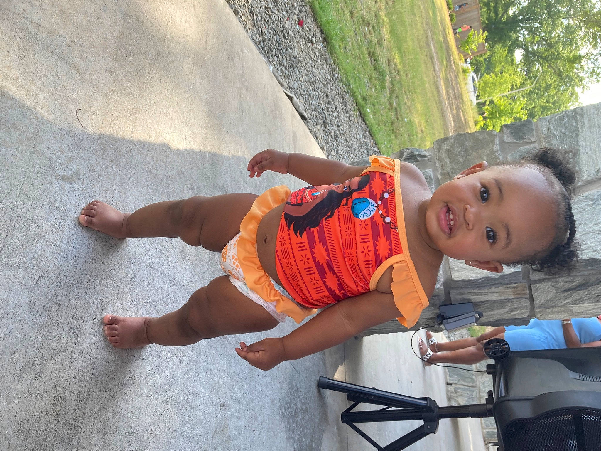 Jashaunti joined the competition — help win amazing prizes! barefoot, calf, elbow, flip_flops, foot, fun, happy, human_leg, knee, leisure, person, plant, recreation, sandal, shorts, skin, smile, thigh, toddler, tree