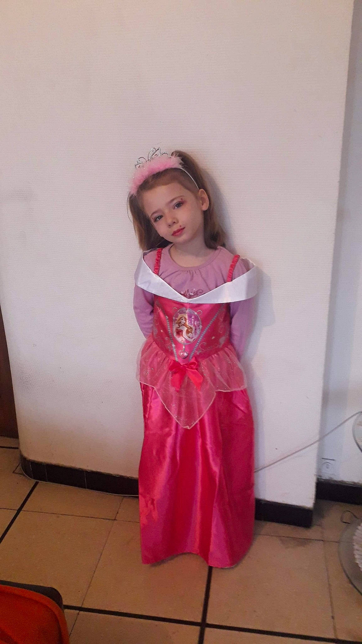 Illyana participe au concours pour gagner de l'argent avec cette photo : child, clothing, costume, dress, magenta, peach, person, pink, smile, toddler