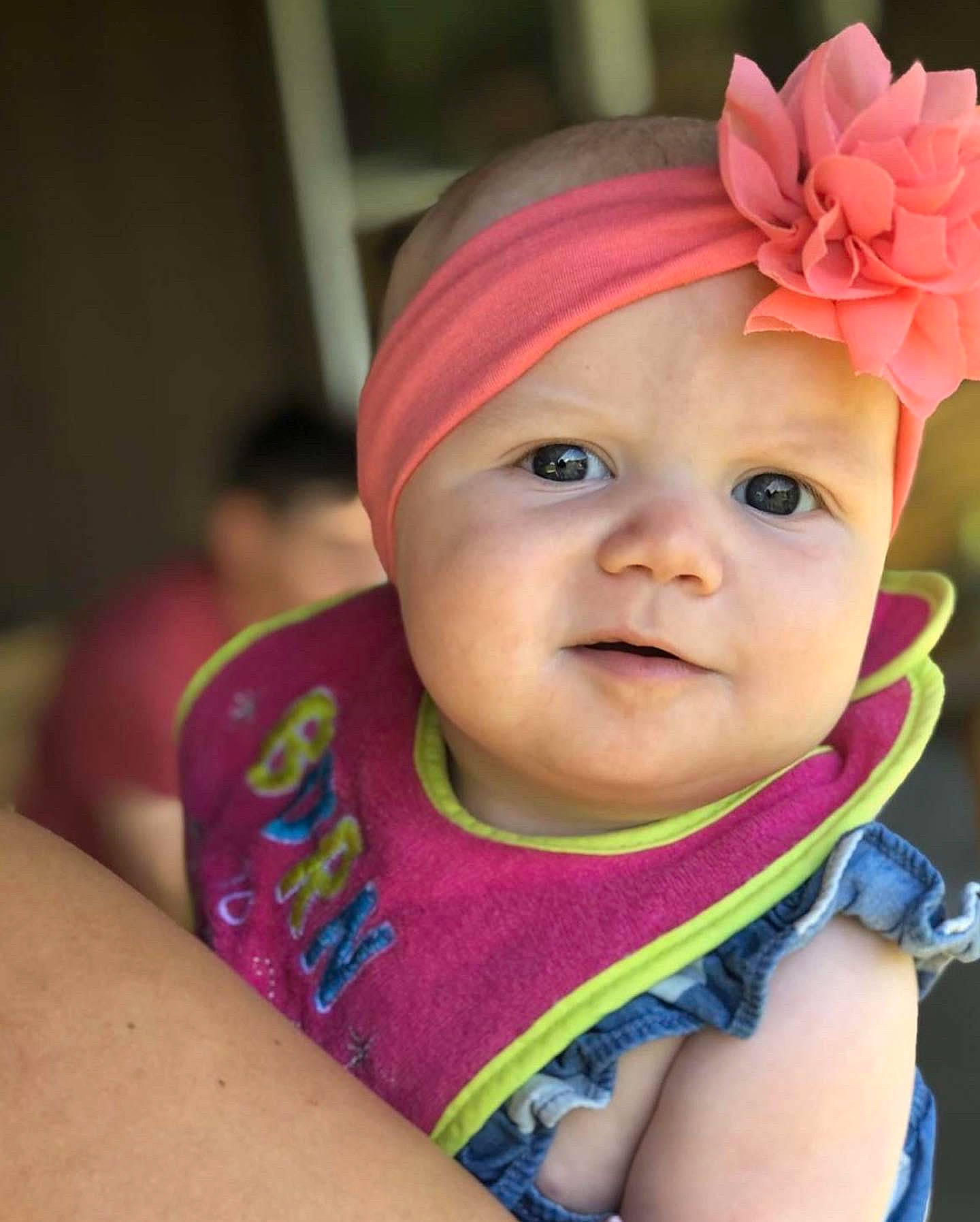 Kenadee is registered to the contest to win money with this photo: baby, baby_products, cheek, child, child_model, face, fashion_accessory, hair_accessory, head, headband, headgear, headwear, lip, person, pink, skin, smile, toddler