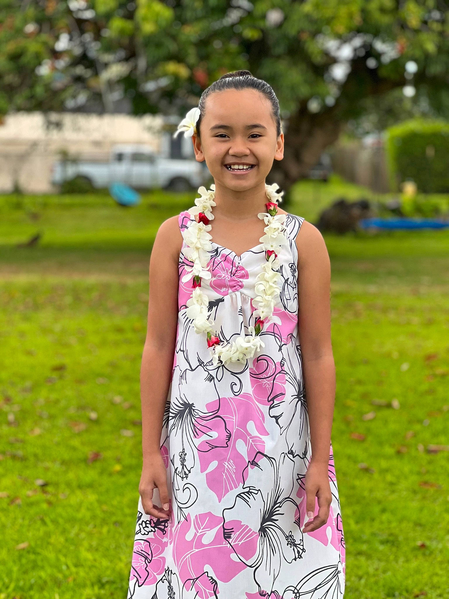 Reece joined the competition — help win amazing prizes! child, day_dress, dress, event, face, fashion_design, formal_wear, fun, grass, happy, jewellery, joy, leisure, magenta, necklace, one_piece_garment, pattern, person, plant, sleeve