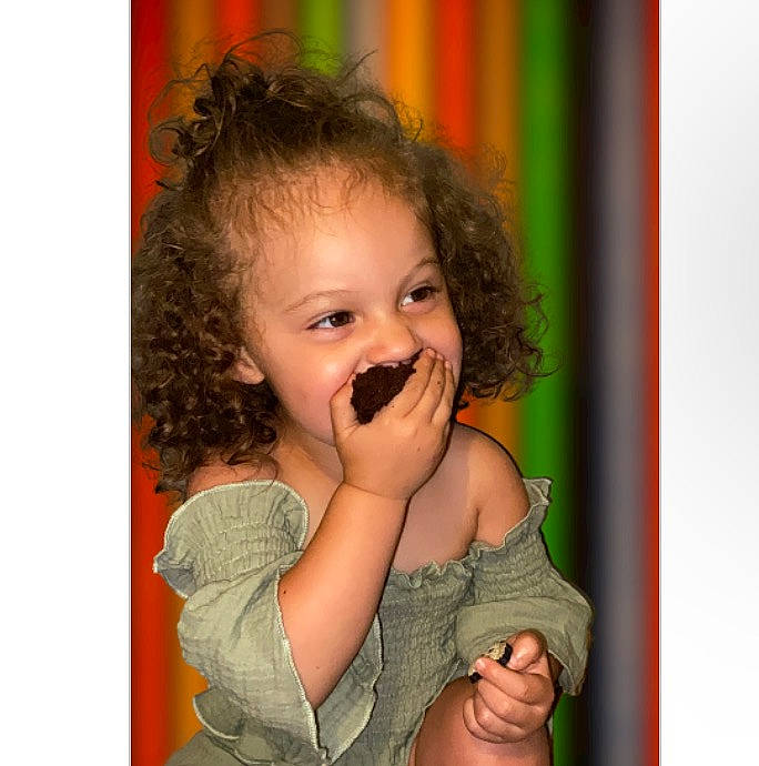 Adalyn is registered to the contest to win money with this photo: baby, cheek, child, chin, eye, eyelash, flash_photography, fun, gesture, happy, iris, lip, mouth, nose, person, skin, sleeve, smile, thumb, toddler