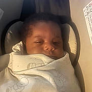 Mekhi is registered to the contest to win money with this photo: baby, blanket, child, closeup, clothing, comfort, cushion, cute, face, indoors, infant, newborn, peaceful, person, portrait, resting, sleeping, soft_lighting, teddy_bear, wrapped