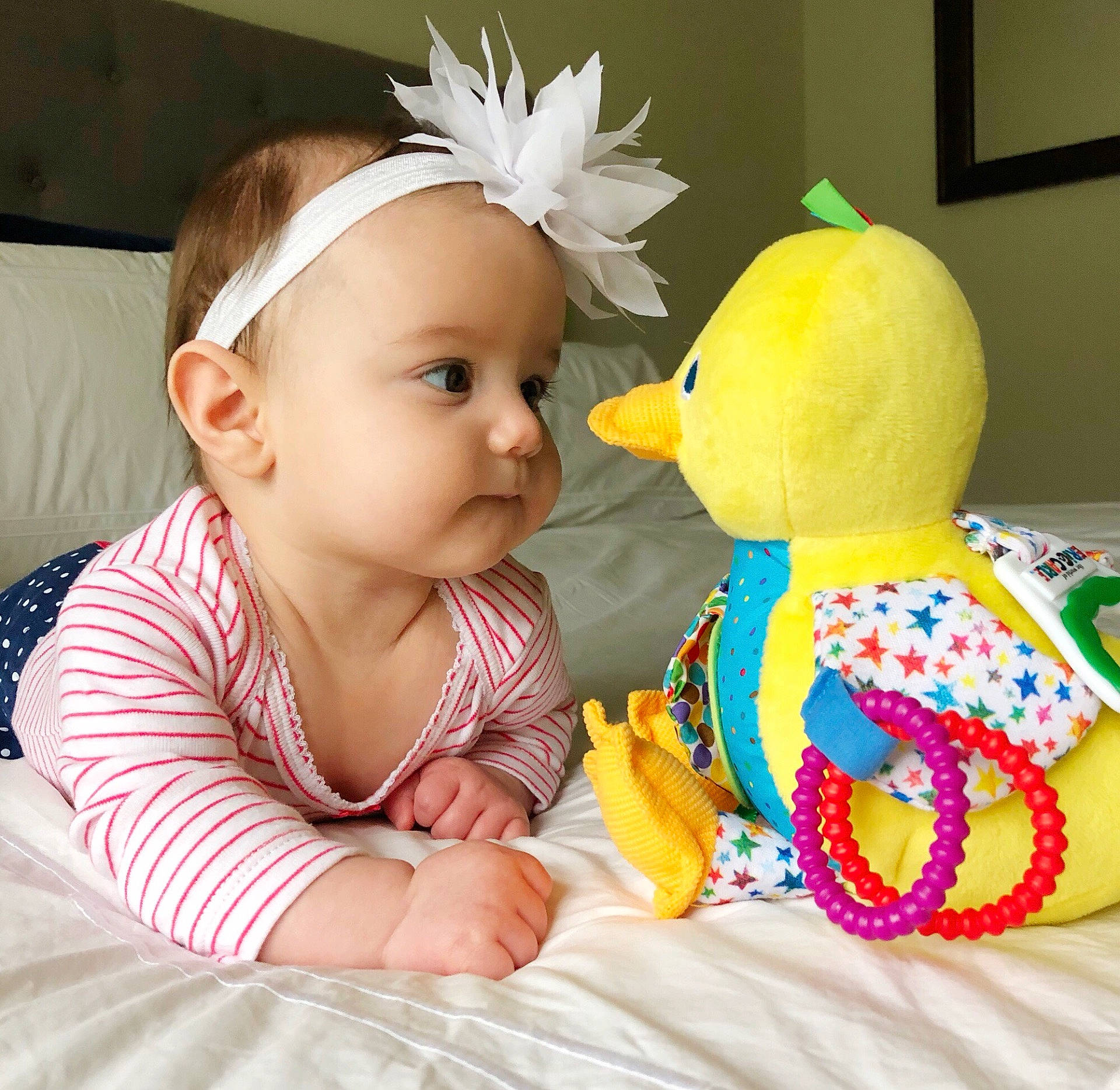 Jolene is registered to the contest to win money with this photo: baby_products, child, headgear, infant, material, person, product, stuffed_toy, toddler, toy, vertebrate, yellow