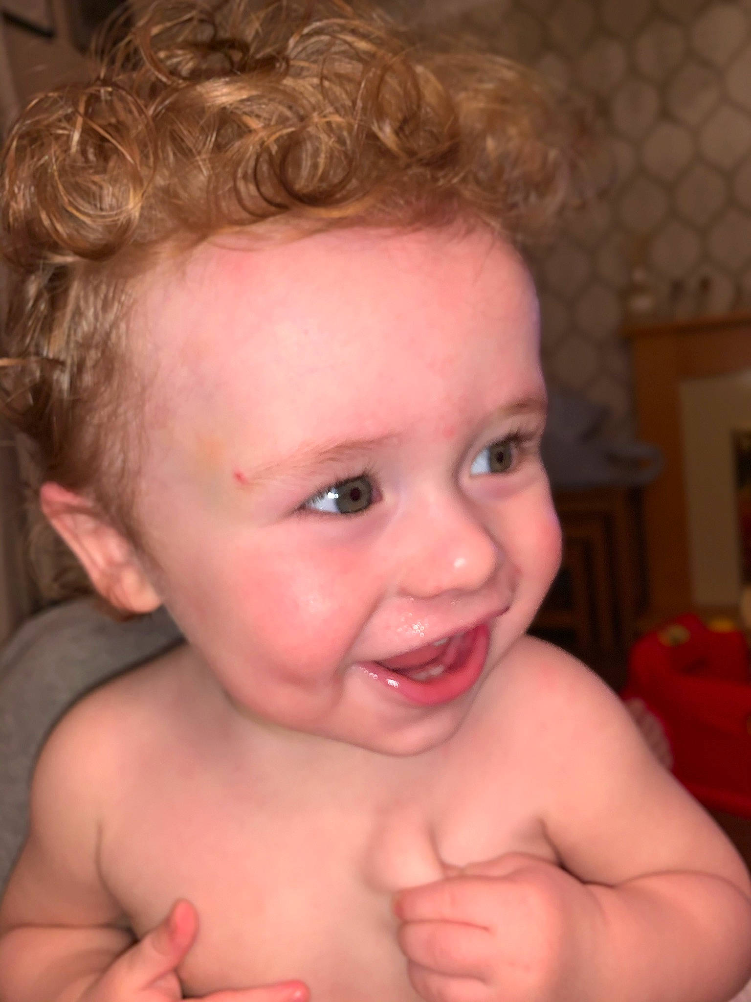 Georgie joined the competition — help win amazing prizes! blond, cheek, child, chin, eye, eyebrow, face, facial_expression, forehead, hair, hairstyle, head, lip, mouth, neck, nose, organ, person, skin, smile