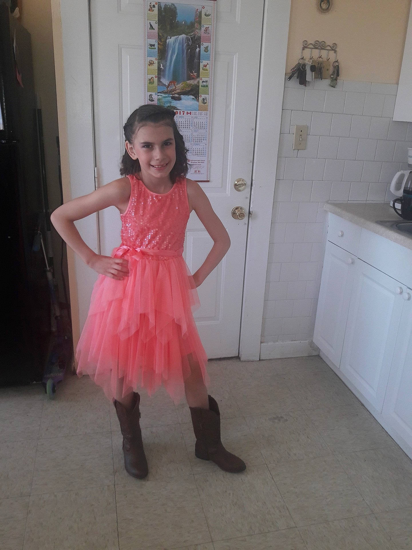 Halie is registered to the contest to win money with this photo: ballet_tutu, clothing, cocktail_dress, costume, dance_dress, dress, flooring, footwear, fun, girl, gown, joy, person, pink, shoe, shoulder, textile