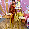 Isabella Rose joined the competition — help win amazing prizes! background, balloons, birthday_cake, cake, celebration, child, colorful, decorations, desserts, event, floral_outfit, gift_bag, girl, happy, indoors, party, smiling, stand, table, treats
