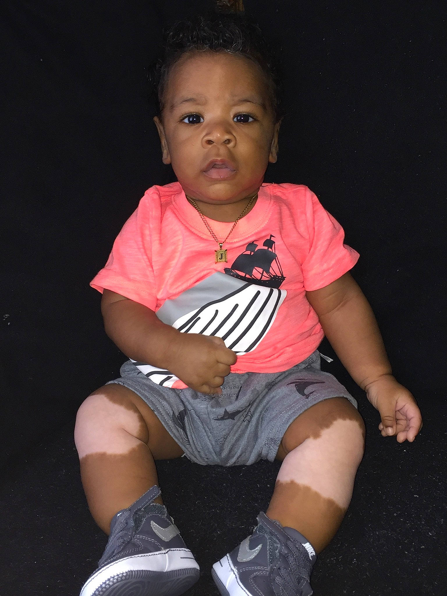 Juelz joined the competition — help win amazing prizes! arm, cheek, child, cool, fun, knee, leg, person, pink, sitting, skin, smile, standing, t_shirt, thigh, toddler