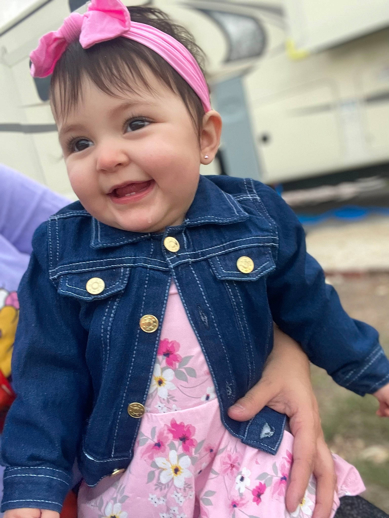 Kataleya is registered to the contest to win money with this photo: baby_toddler_clothing, beauty, cap, child, denim, dress, face, facial_expression, hairstyle, happy, iris, joy, magenta, neck, outerwear, person, pink, plant, skin, sleeve