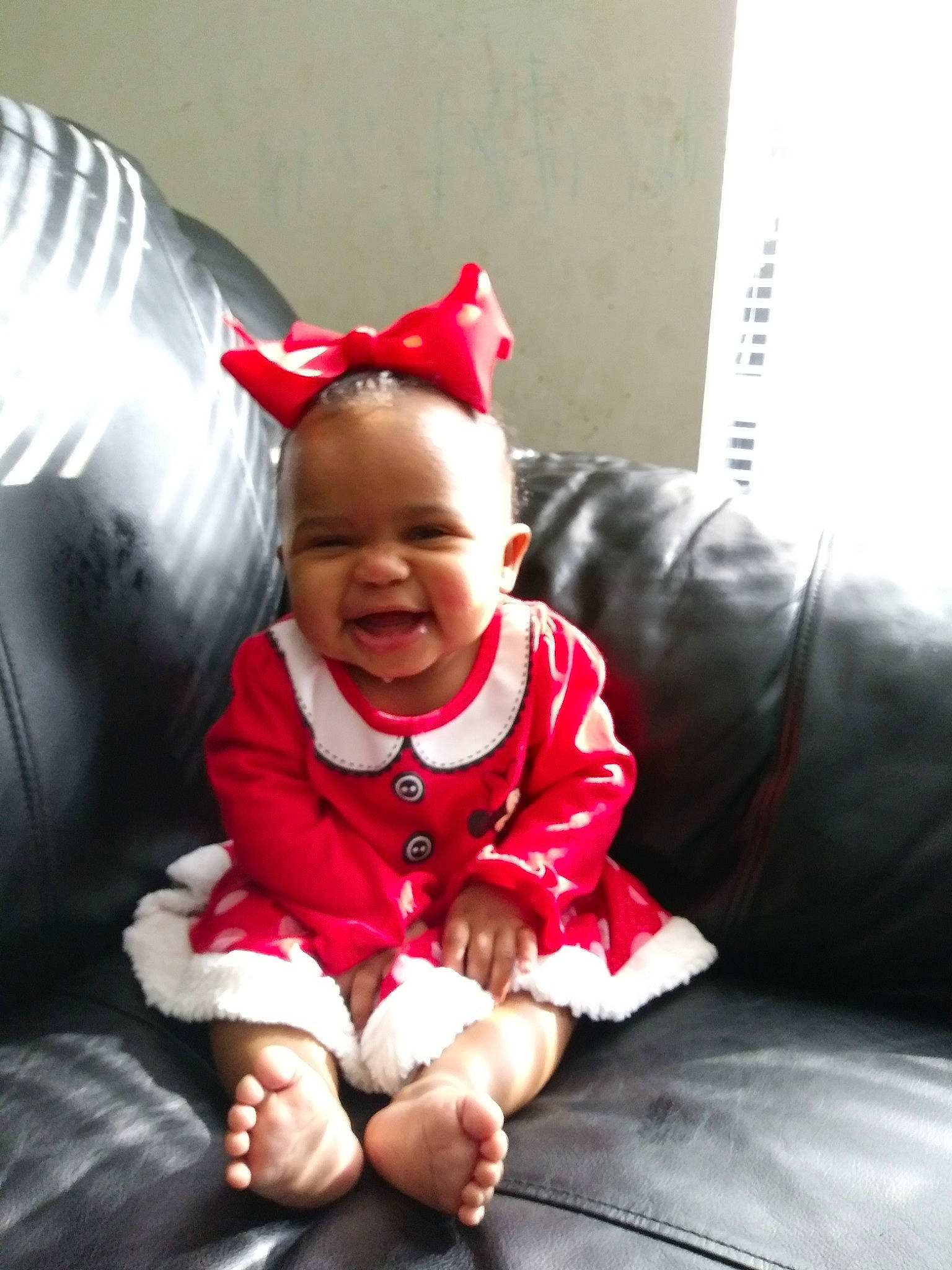 Nova Reign joined the competition — help win amazing prizes! baby, child, christmas, ear, fictional_character, fun, happy, leg, person, photography, pink, play, red, sitting, skin, smile, toddler