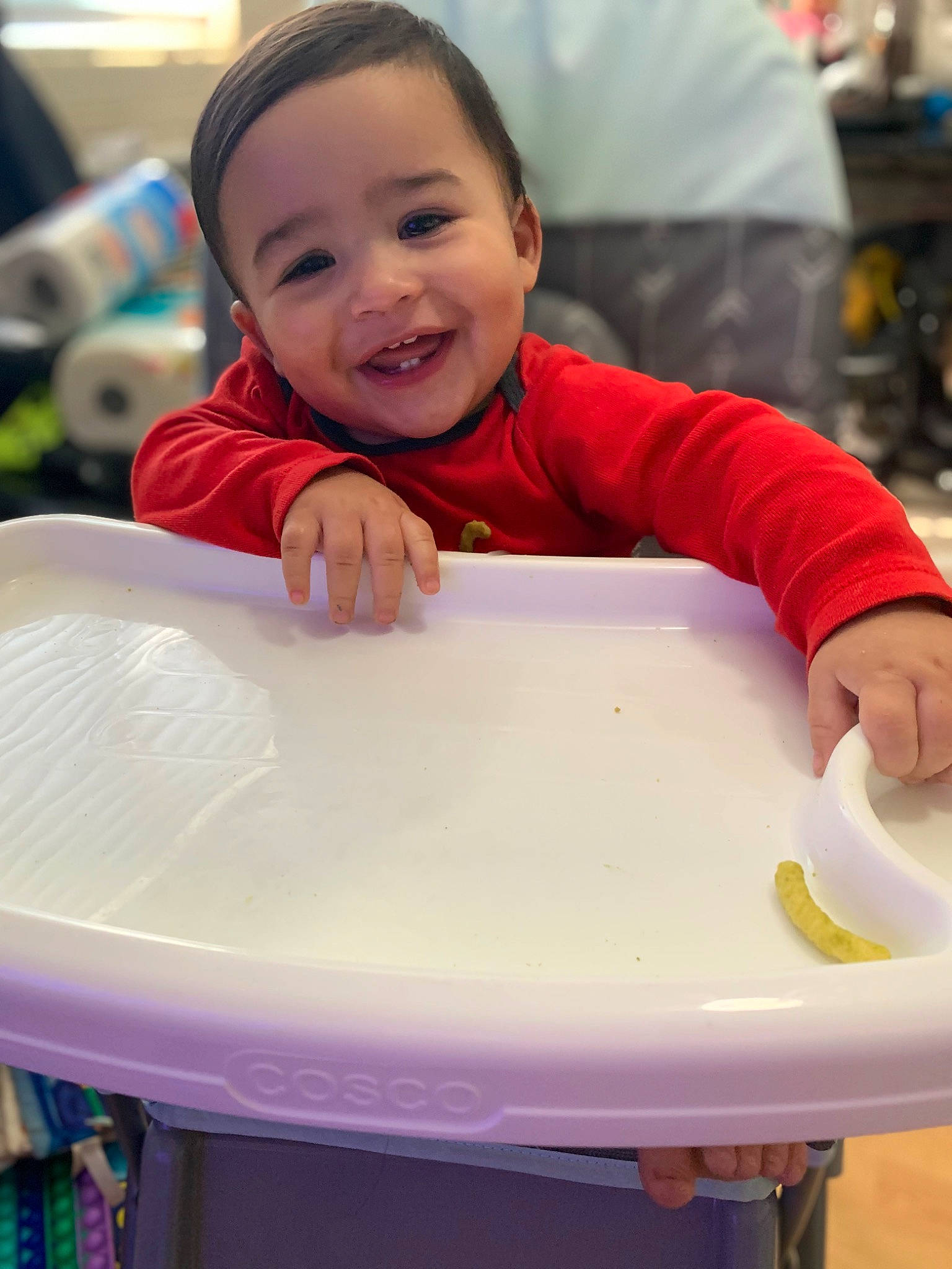 Phillip joined the competition — help win amazing prizes! baby, baby_laughing, baby_toddler_clothing, child, composite_material, fun, happy, joy, laugh, leisure, person, photograph, play, portrait_photography, product, recreation, sitting, sleeve, smile, t_shirt