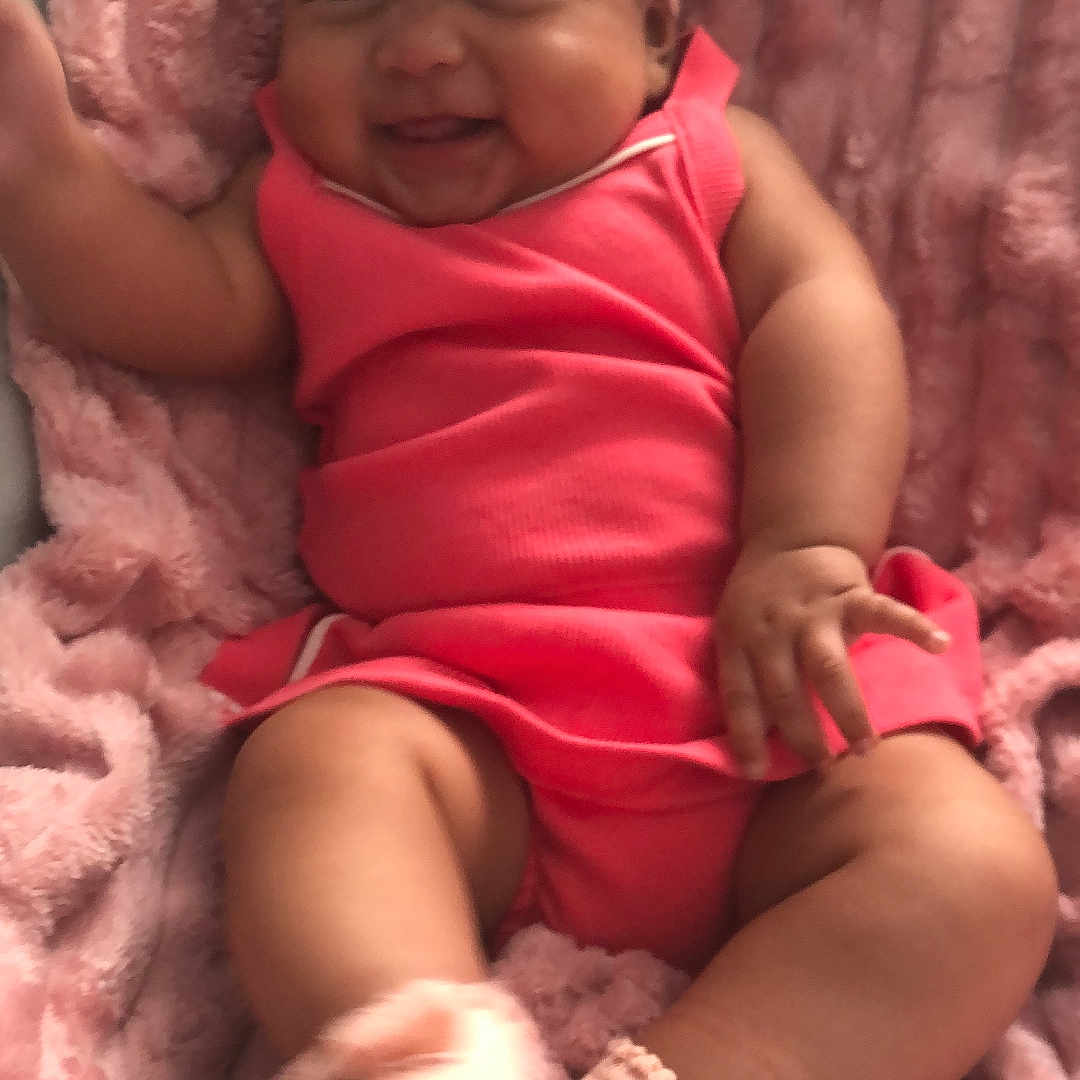 Yhessly Micaela joined the competition — help win amazing prizes! baby, child, infant, smiling, portrait, pink_outfit, headband, bow, blanket, soft_blanket, sitting, lying_down, indoor, cozy, happy, baby_clothing, socks, crossed_legs, closeup, photography