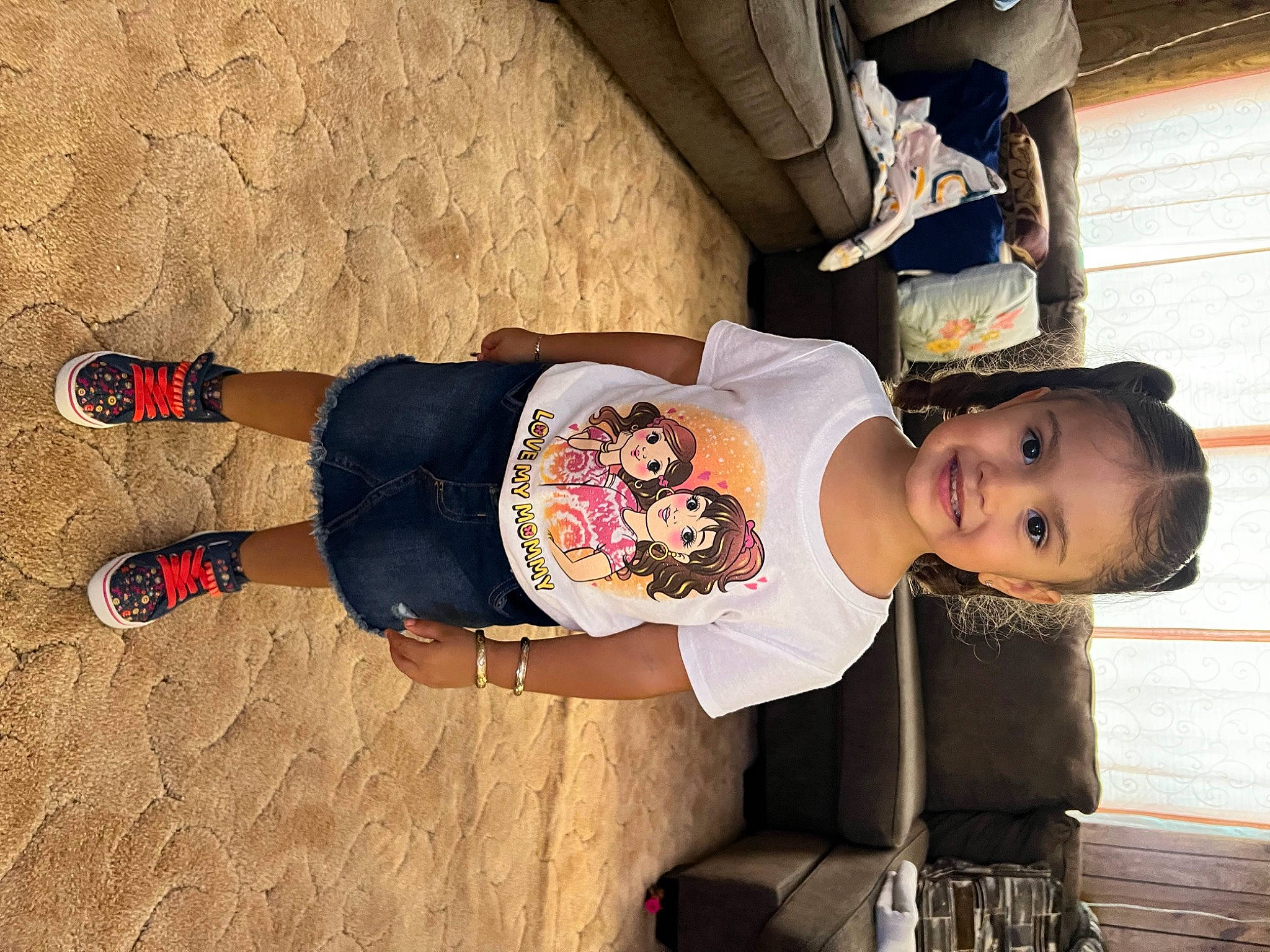 Alia Rodriguez is registered to the contest to win money with this photo: baby_toddler_clothing, child, cool, fun, happy, hat, human_leg, joy, pattern, person, smile, thigh, toddler, travel, waist, walking_shoe, wood