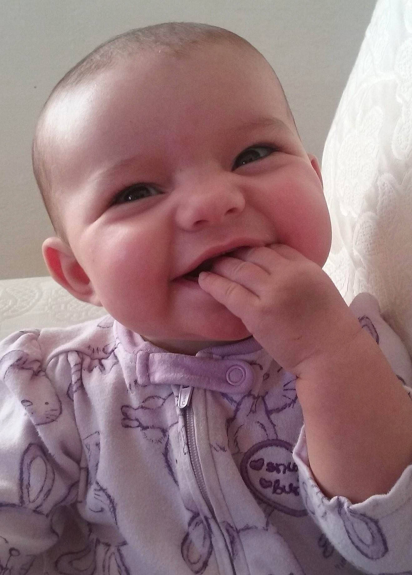 Anastasia joined the competition — help win amazing prizes! baby, baby_toddler_clothing, cheek, clothing, ear, eye, eyelash, gesture, hand, happy, human_body, iris, lip, mouth, neck, nose, person, skin, sleeve, smile