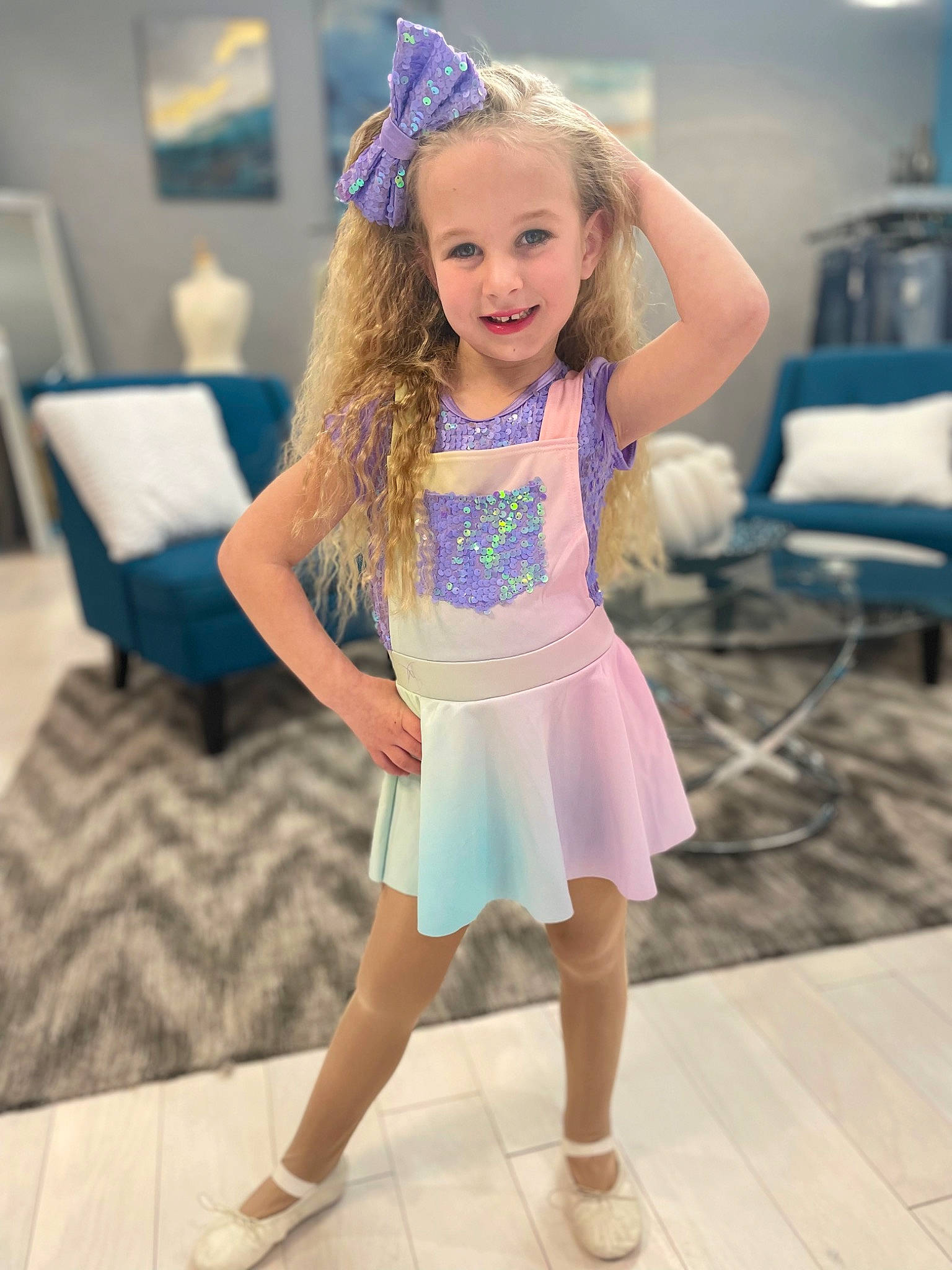 Emma joined the competition — help win amazing prizes! blue, chair, electric_blue, eye, face, flooring, fun, hairstyle, happy, iris, joy, knee, leisure, person, sandal, shoulder, skin, smile, standing, thigh