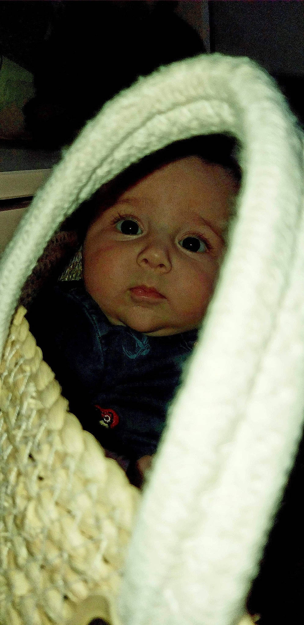 Ines a rejoint le concours — aidez-le/la à gagner de superbes lots ! baby, cheek, child, eye, face, fur, head, iris, lip, nose, outerwear, person, skin, smile, toddler, wool