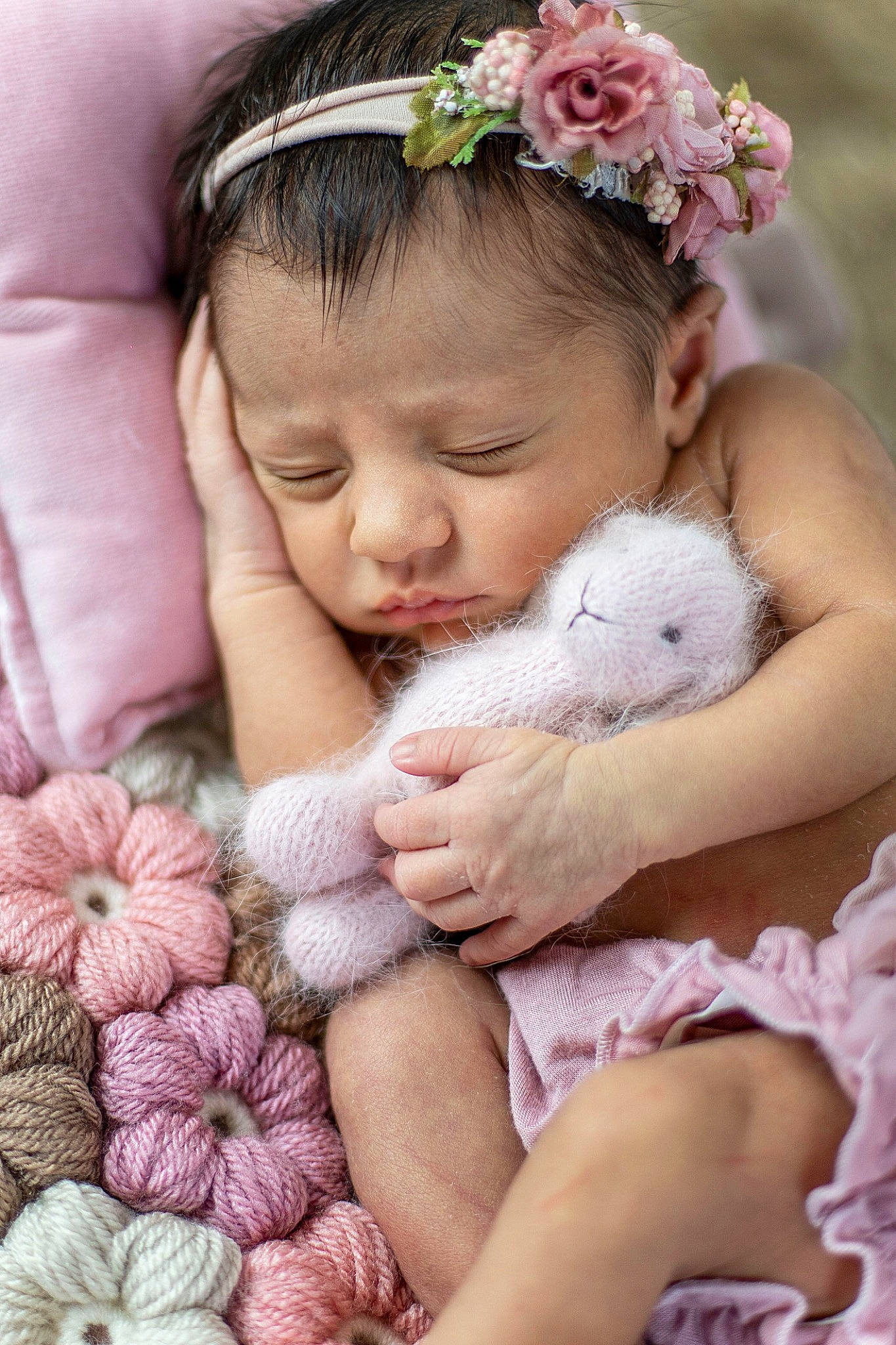 Antonella is registered to the contest to win money with this photo: baby, baby_toddler_clothing, comfort, dress, finger, flower, gesture, grass, hand, happy, head, iris, organ, people_in_nature, person, petal, photograph, pink, plant, skin