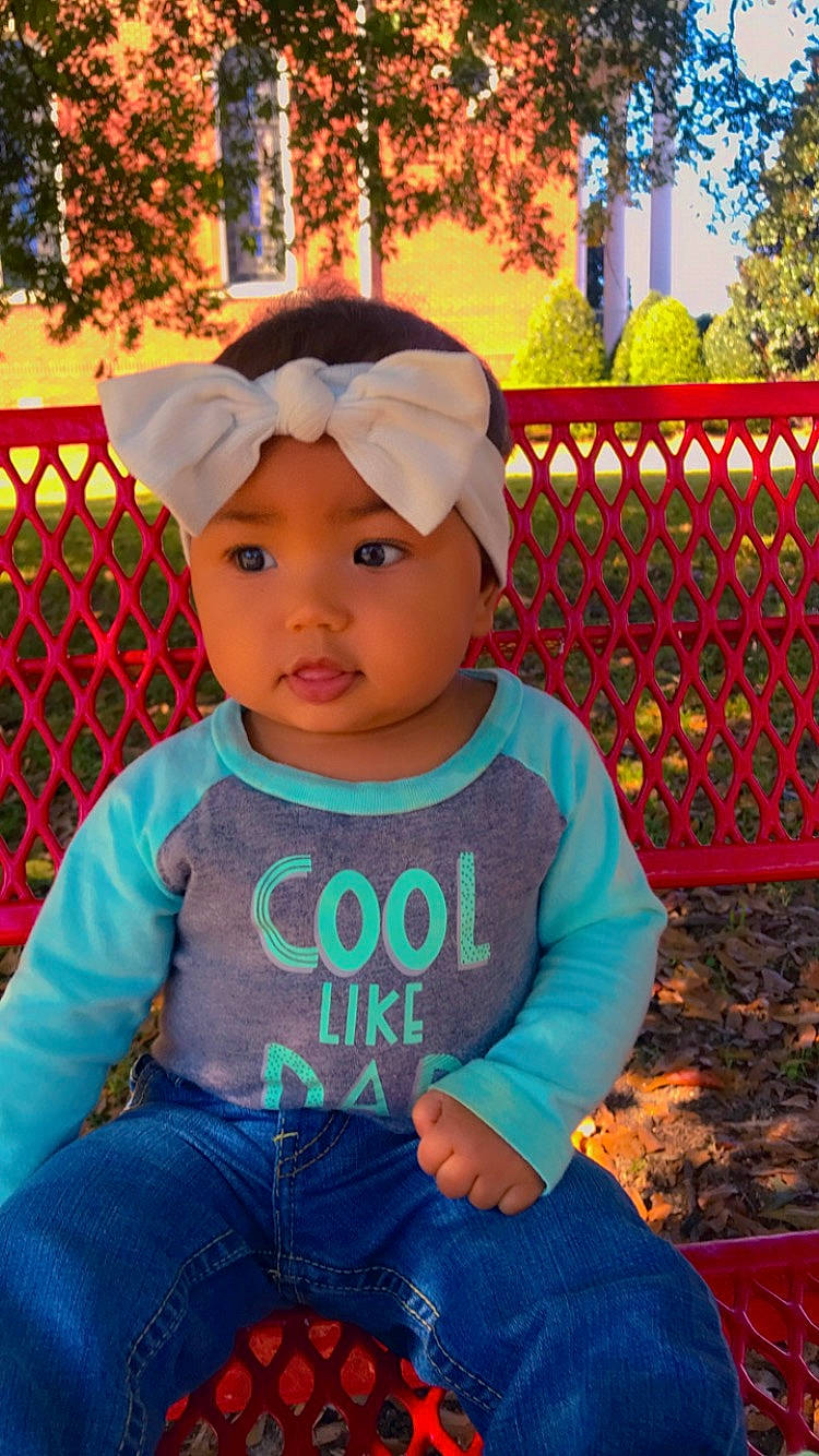 Ambreah joined the competition — help win amazing prizes! baby, baby_toddler_clothing, baseball_cap, cap, child, clothing, cool, electric_blue, face, fun, grass, happy, headwear, leisure, orange, person, pink, recreation, sleeve, t_shirt