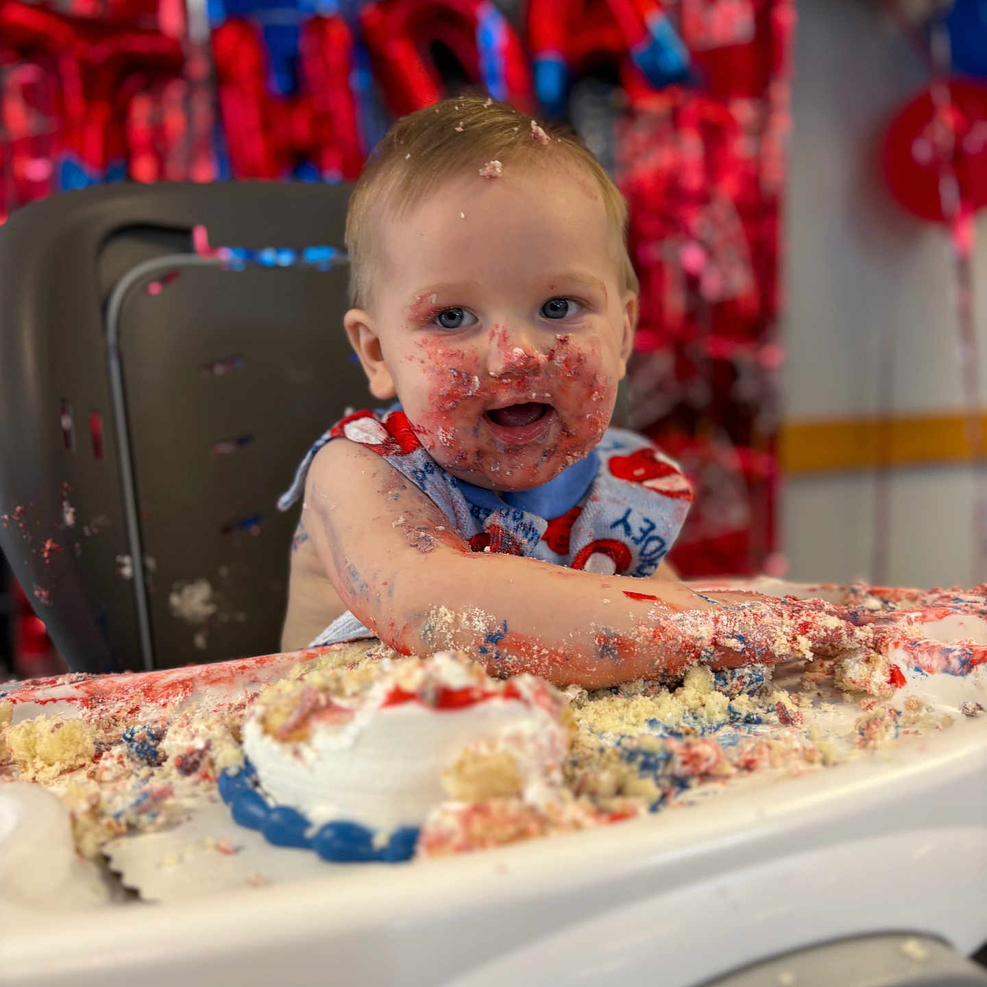 Noah joined the competition — help win amazing prizes! baby, birthdaycake, bodypart, cake, cream, cutlery, dessert, eating, face, finger, food, hand, head, icecream, icing, indoors, person, photography, portrait, sweets