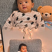 Rhythm joined the competition — help win amazing prizes! armchair, baby, child, clothing, cozy, cute, decor, furniture, happy, home, indoor, infant, plush_toy, portrait, seated, smiling, soft_lighting, string_lights, teddy_bear, toy