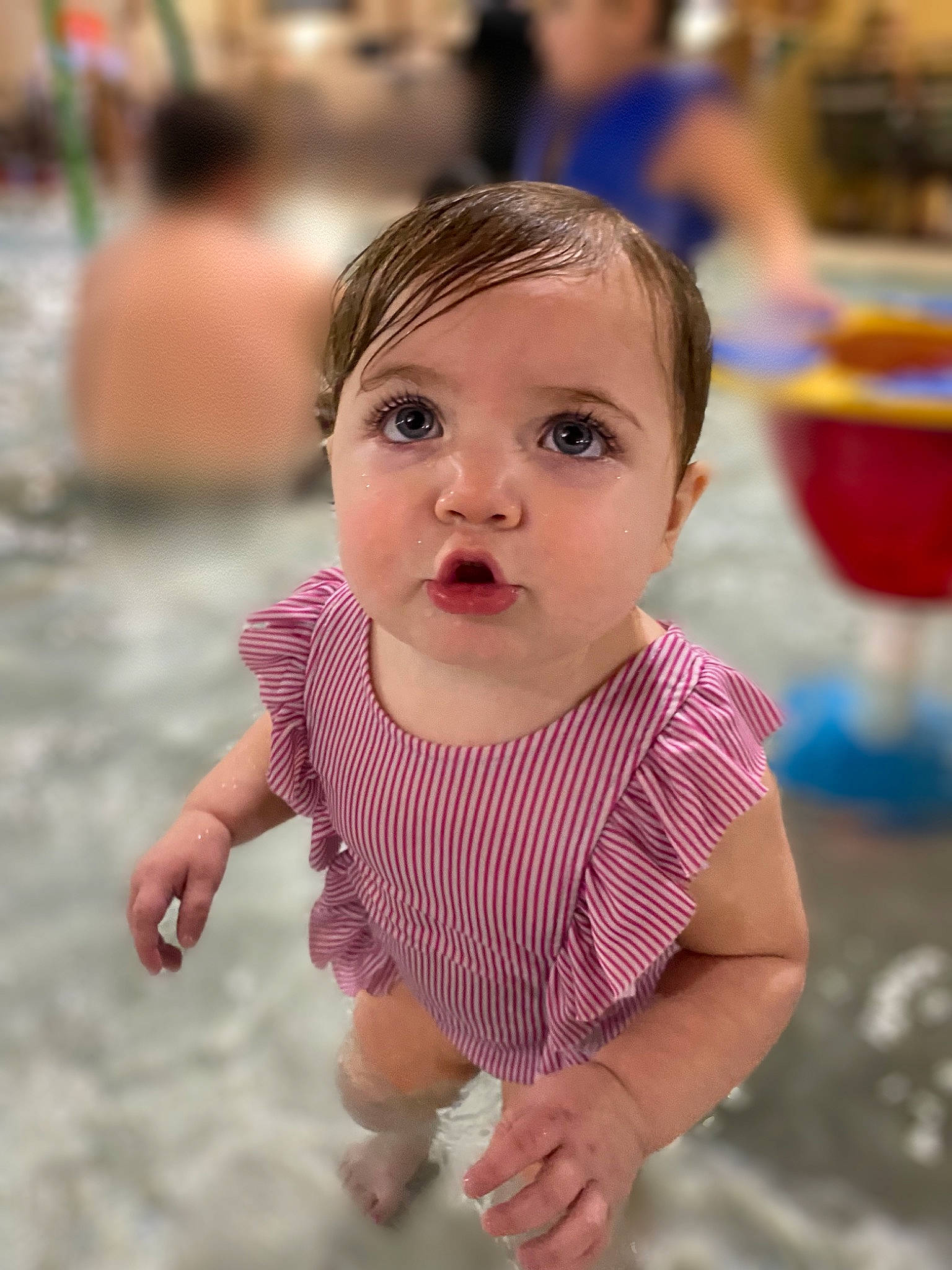 Raelyn joined the competition — help win amazing prizes! baby, baby_toddler_clothing, cheek, child, chin, eye, fun, gesture, hair, hairstyle, hand, happy, head, iris, leisure, nose, person, recreation, skin, toddler