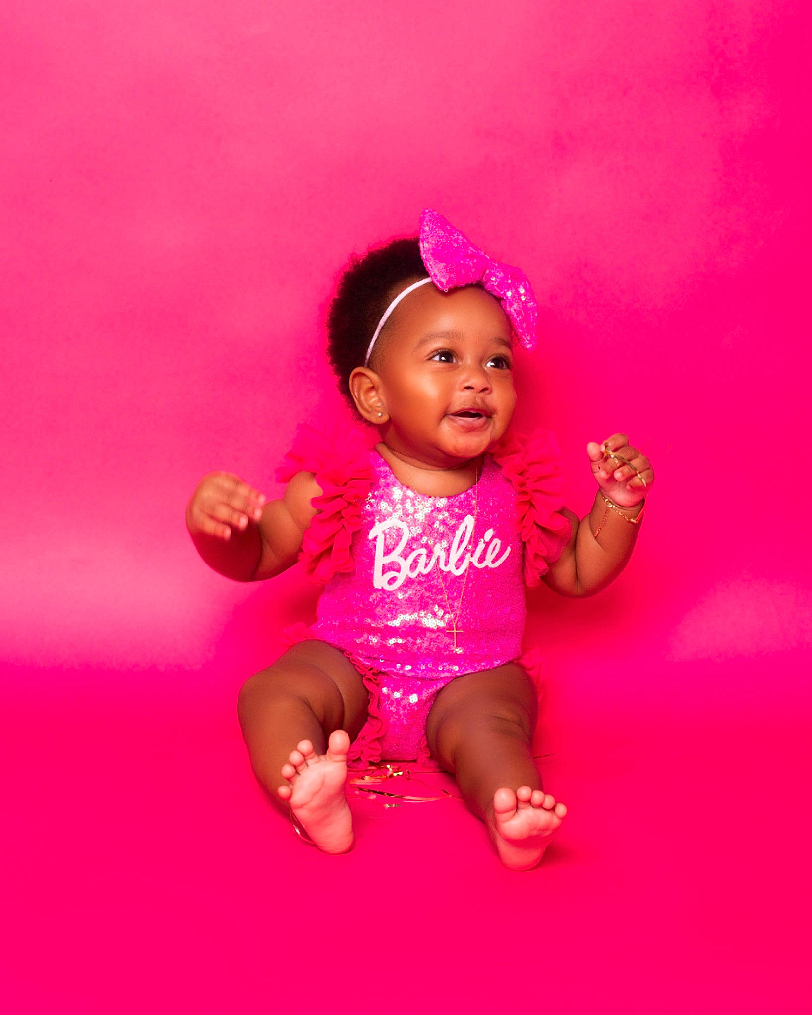 Kori joined the competition — help win amazing prizes! baby, baby_toddler_clothing, cheek, child, doll, dress, eye, fashion_accessory, finger, foot, hair, happy, jewellery, lip, magenta, nail, person, pink, sleeve, thumb