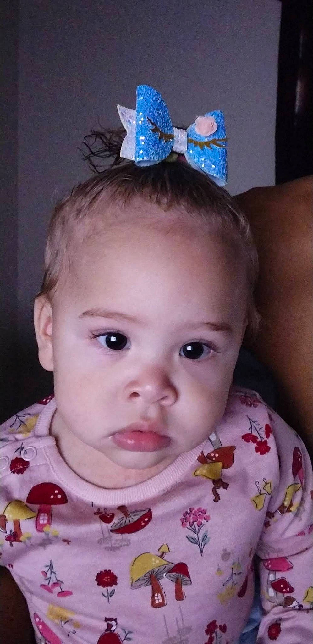 Sienna Joy Taylor joined the competition — help win amazing prizes! baby, baby_toddler_clothing, cheek, chin, ear, eye, eyebrow, eyelash, face, facial_expression, forehead, hairstyle, head, iris, lip, mouth, nose, party_hat, person, pink