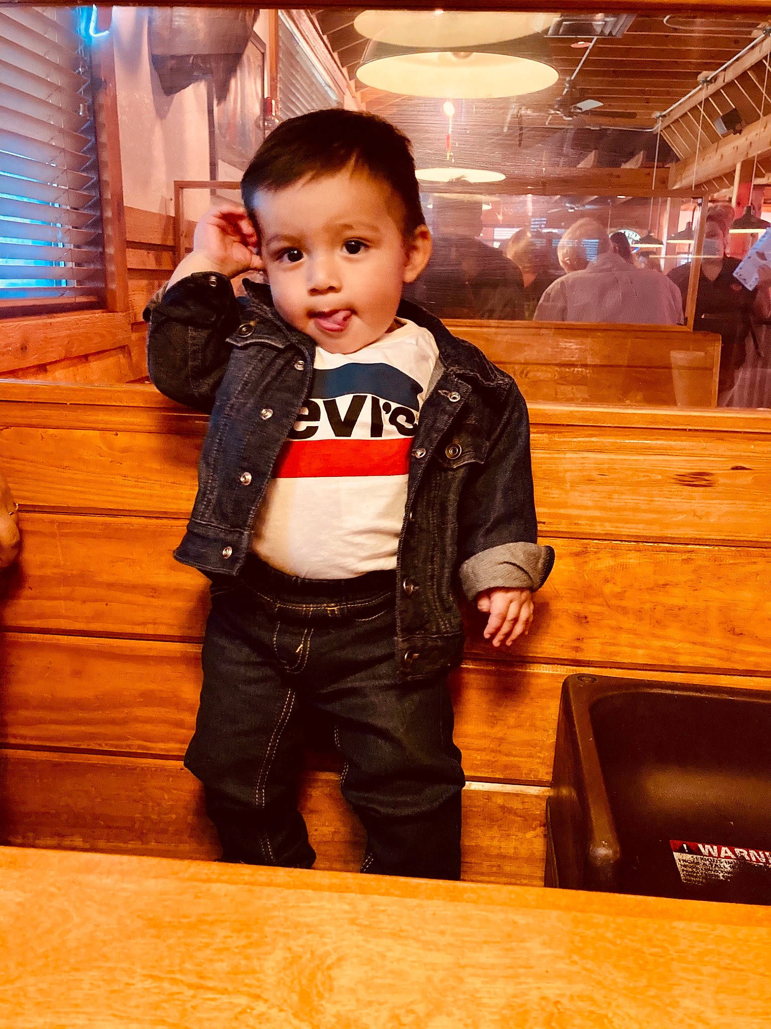 Marco joined the competition — help win amazing prizes! baby, baby_toddler_clothing, child, collar, denim, dress_shirt, flash_photography, formal_wear, fun, happy, hardwood, person, sitting, sleeve, smile, t_shirt, toddler, varnish, window, window_blind