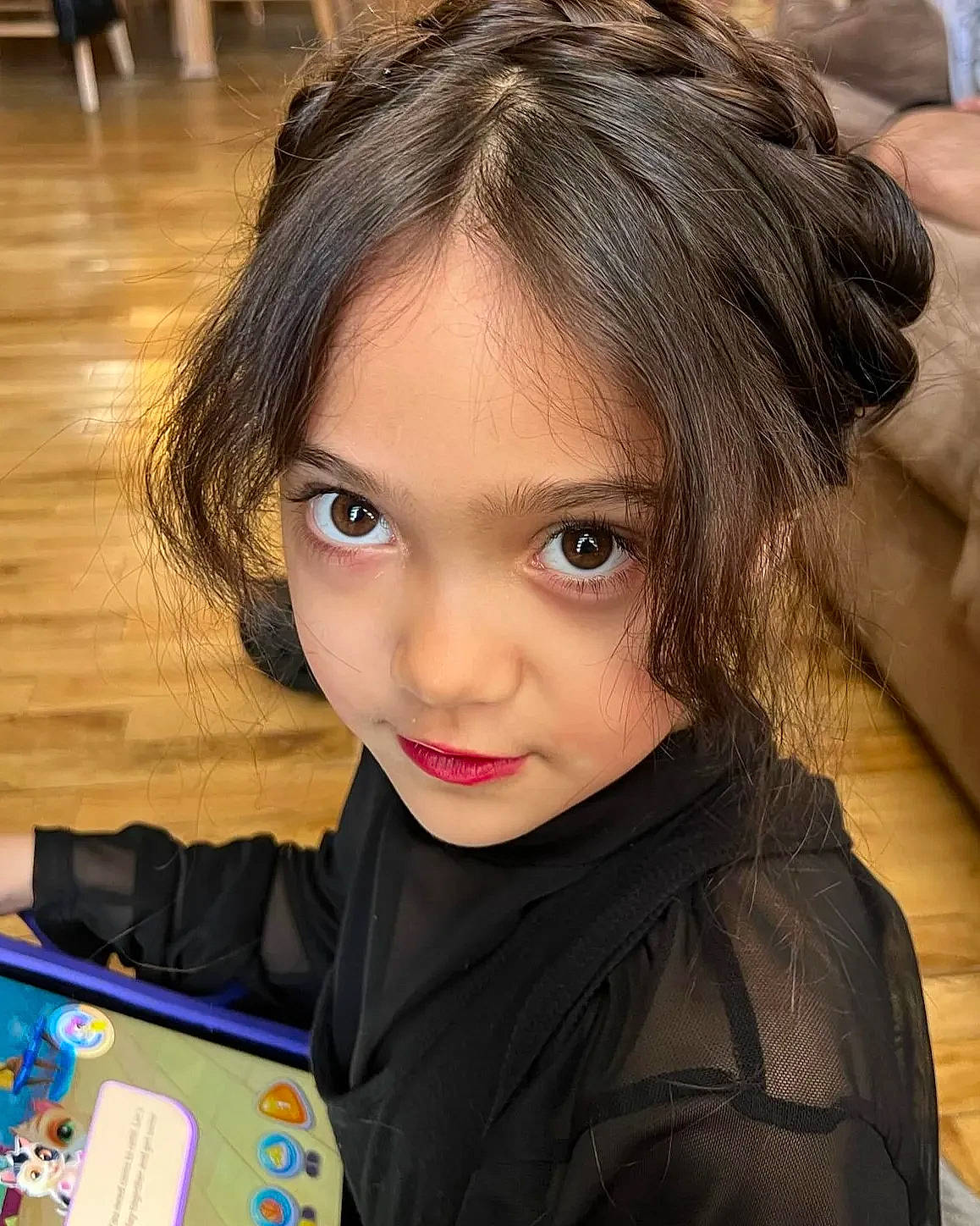 Iris joined the competition — help win amazing prizes! bangs, black_hair, brown_hair, child, eyebrow, eyelash, forehead, fun, gadget, hair_coloring, indoor_games_and_sports, iris, jaw, layered_hair, lip, long_hair, nose, person, portrait_photography, recreation