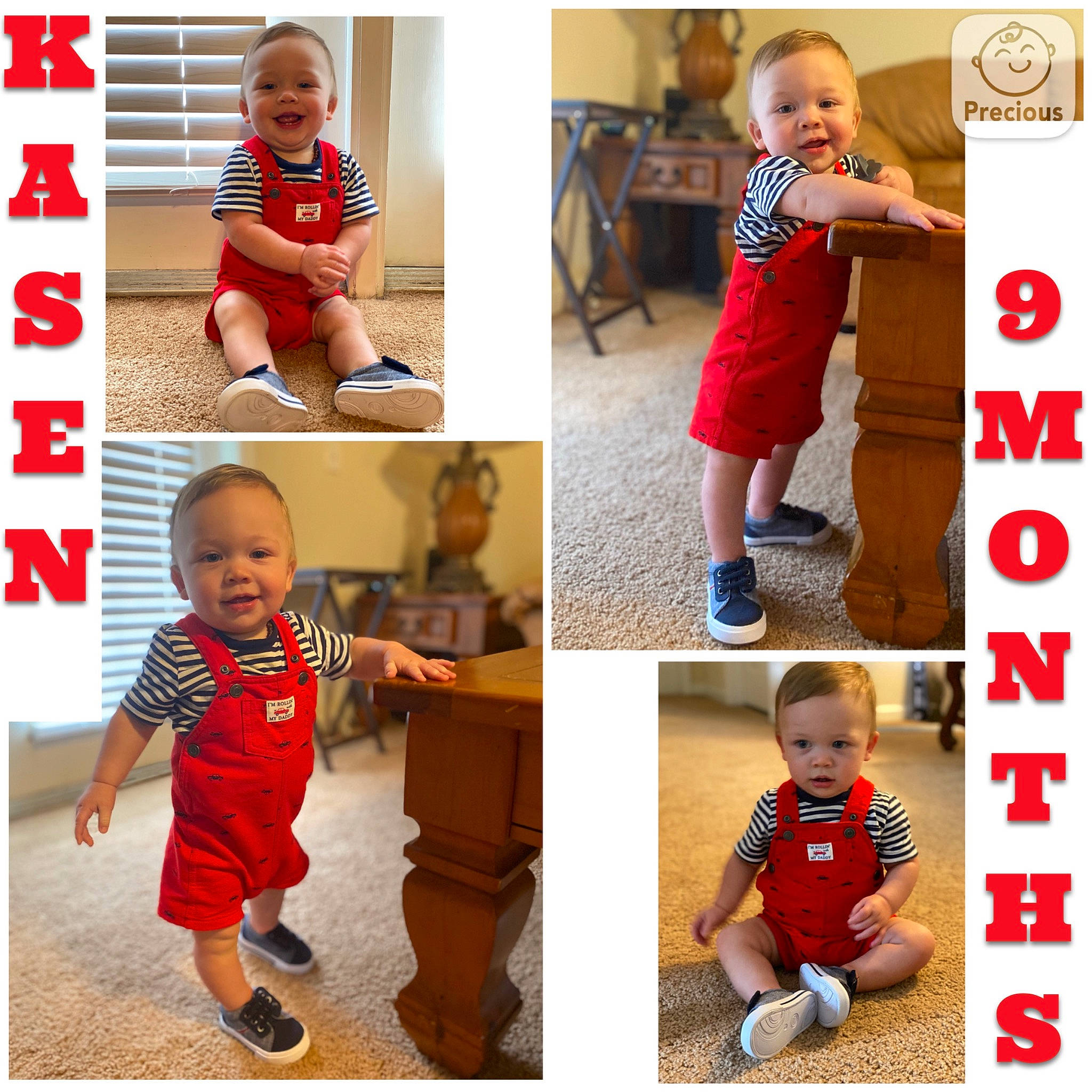 Kasen is registered to the contest to win money with this photo: baby, child, child_model, collage, design, joy, outerwear, pattern, person, play, red, shoe, sleeve, t_shirt, toddler