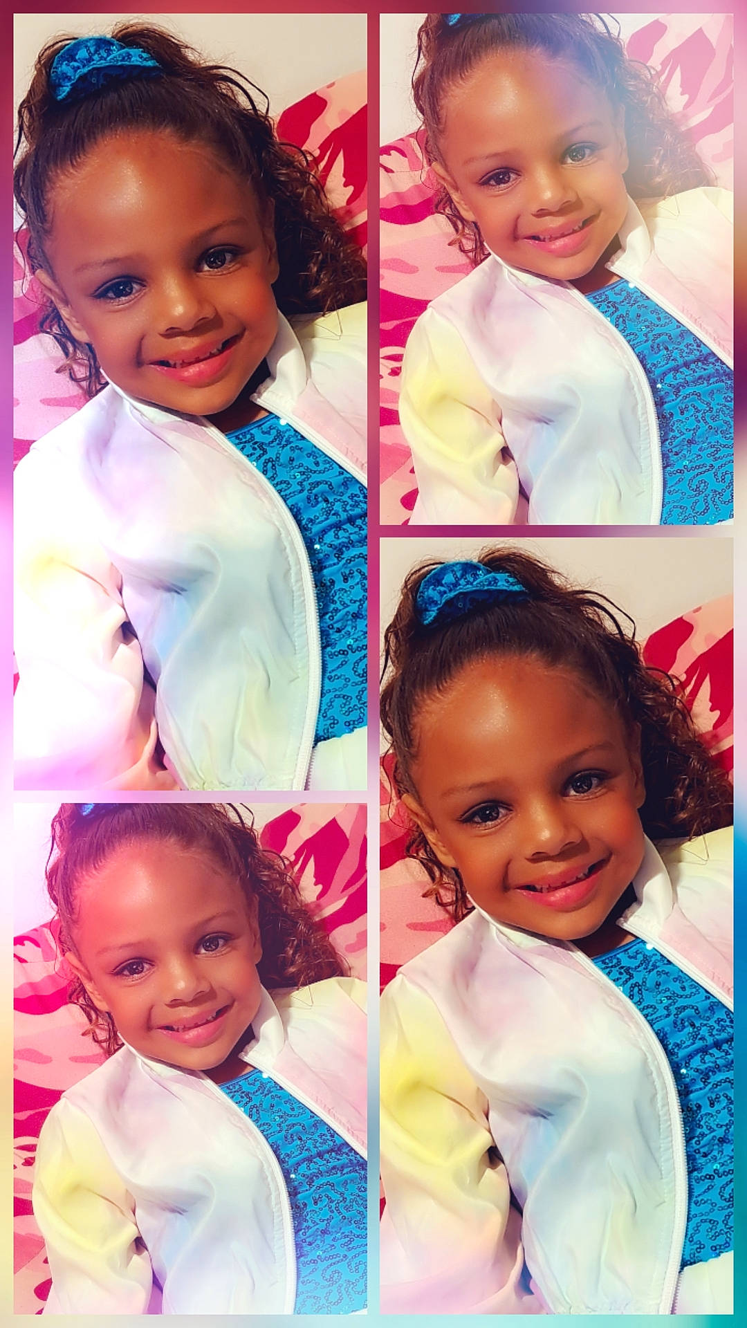 Maycee is registered to the contest to win money with this photo: child, chin, eye, eyebrow, eyelash, face, facial_expression, gesture, hair, hairstyle, happy, head, human, joy, neck, person, photograph, pink, product, skin