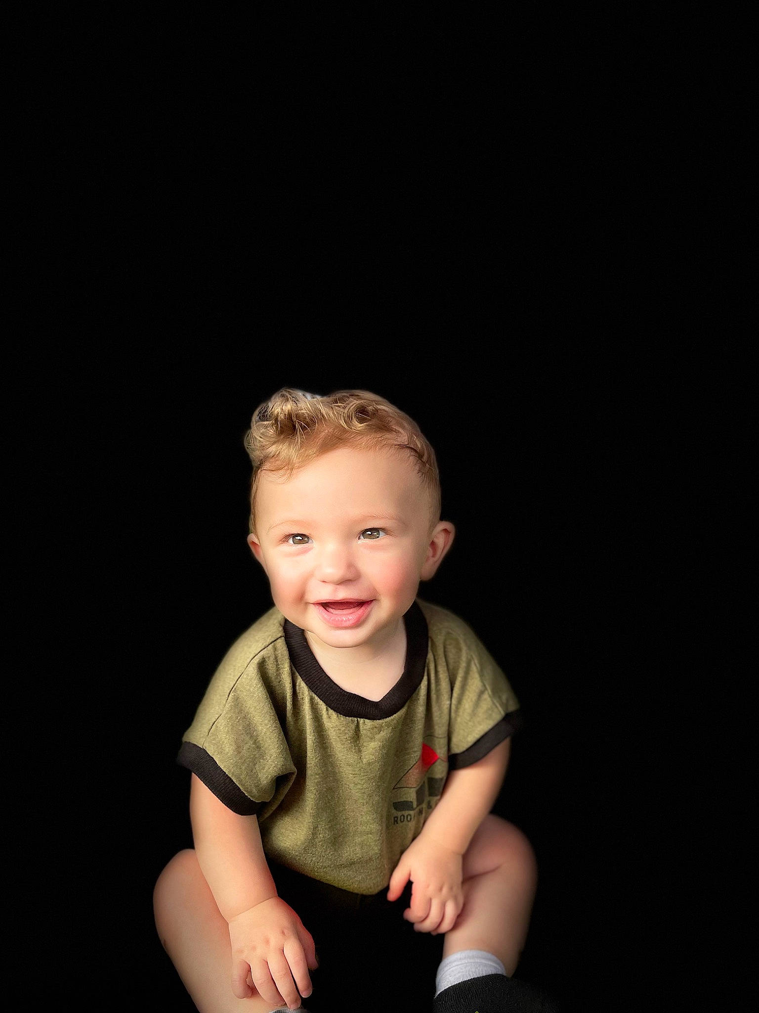 Luigi joined the competition — help win amazing prizes! baby, baby_toddler_clothing, cheek, child, darkness, eye, flash_photography, flooring, fun, grass, happy, head, monochrome, monochrome_photography, person, sitting, sleeve, smile, t_shirt, toddler